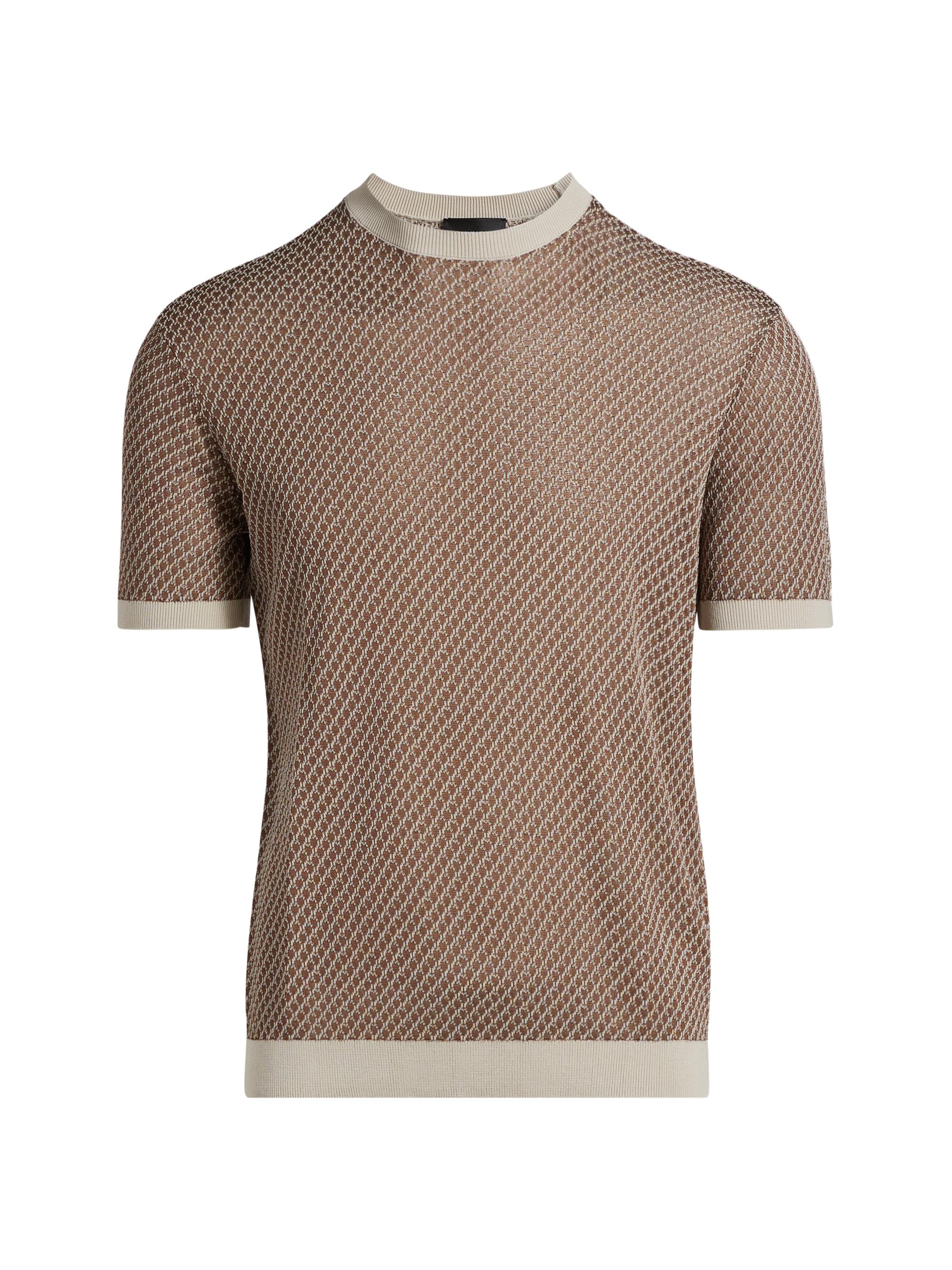 Emporio Armani Men's Micro-Jacquard Crewneck Sweater - Beige