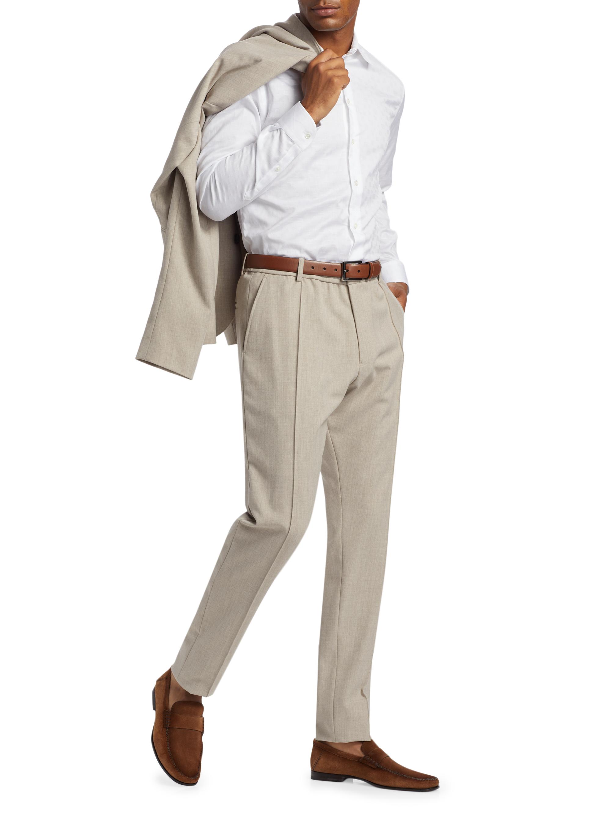 Emporio Armani Men's Tonal Cotton Shirt - White | Thumbnail 2