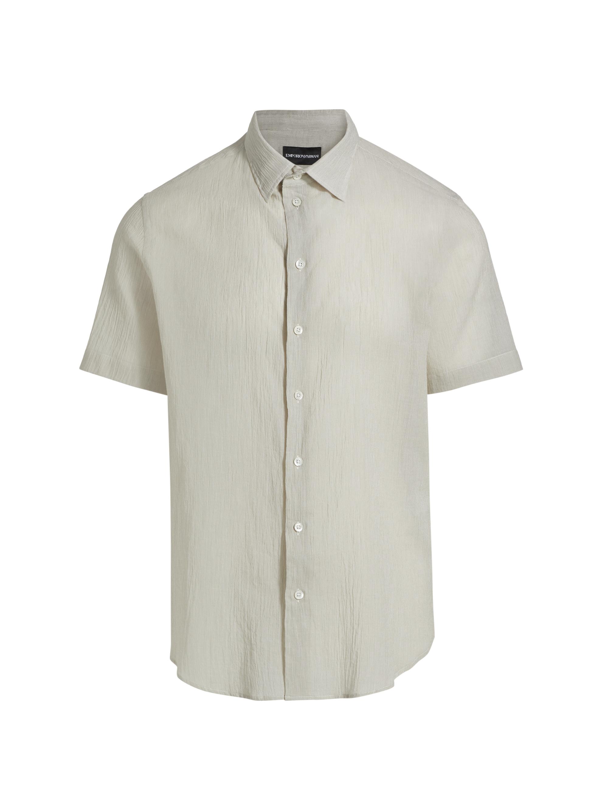 Emporio Armani Men's Solid Cotton Button-Front Shirt - Tan