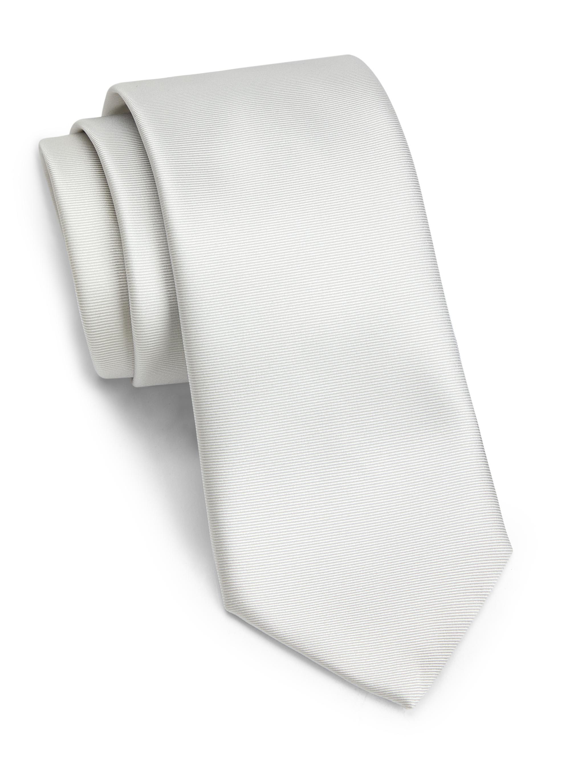 Emporio Armani Men's Silk Striped Tie - Grey