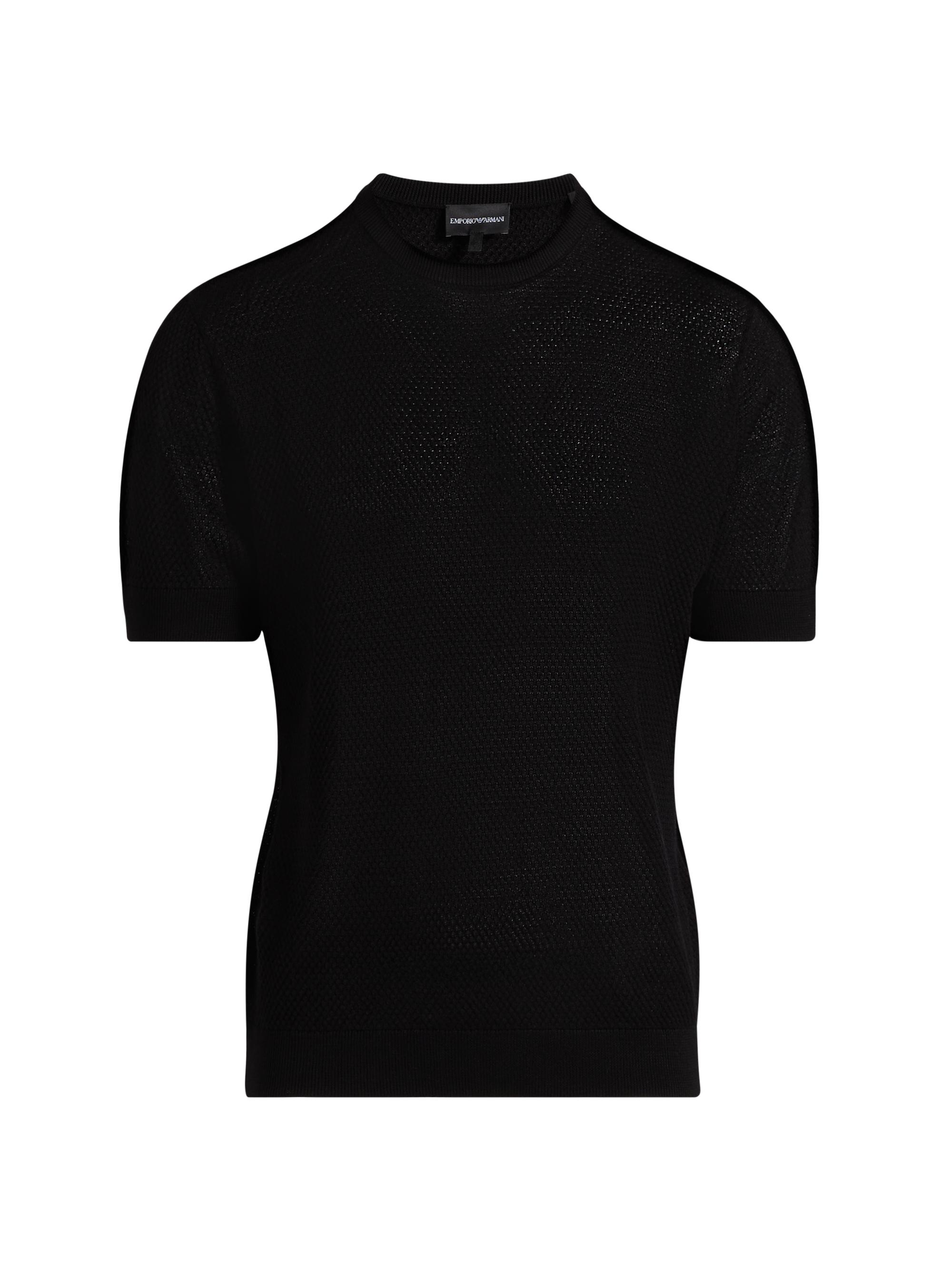 Emporio Armani Men's Textured Dot Short-Sleeve Sweater - Taupe