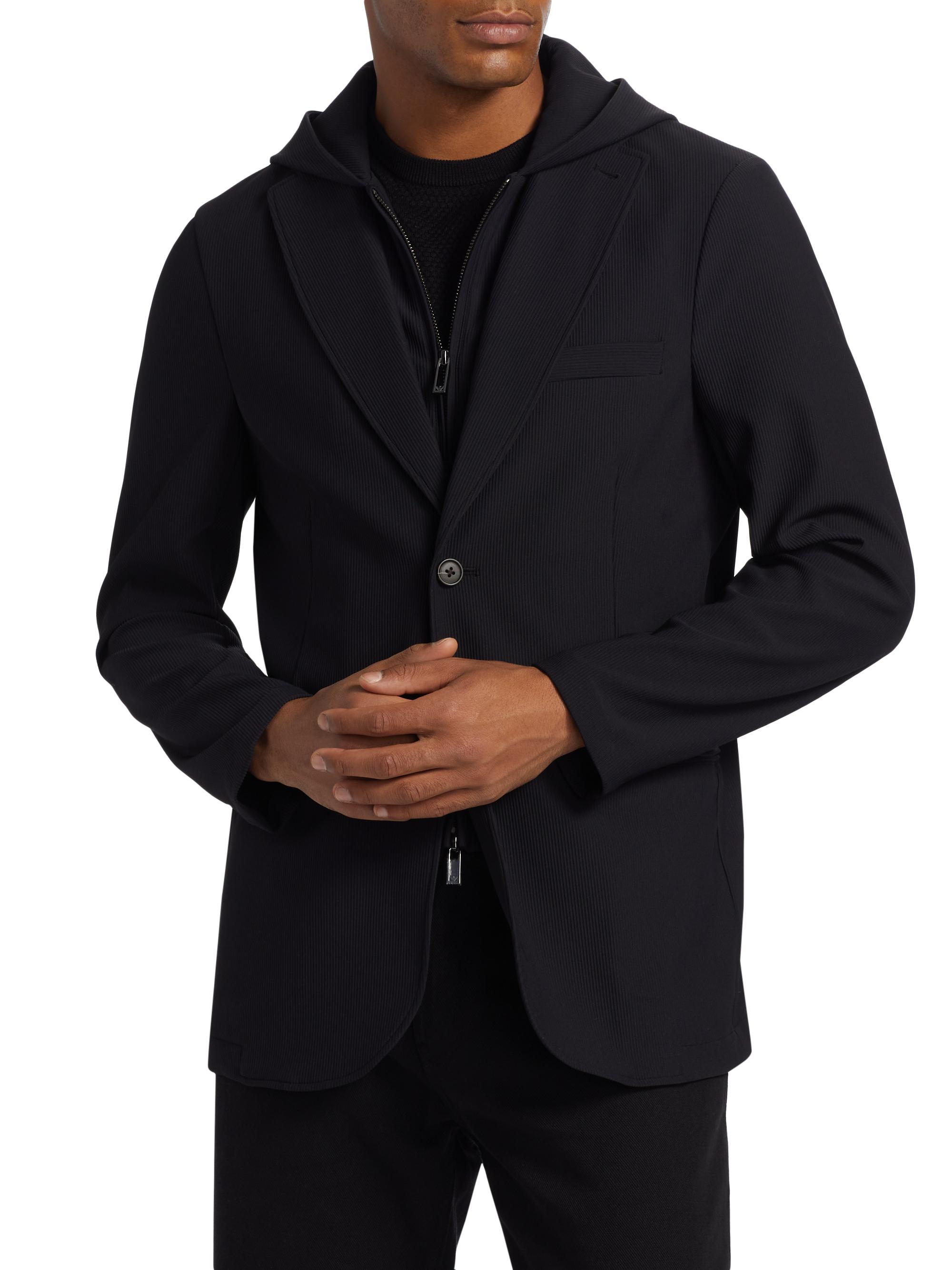 Emporio Armani Icon Nylon Stretch Blazer | Saks Fifth Avenue