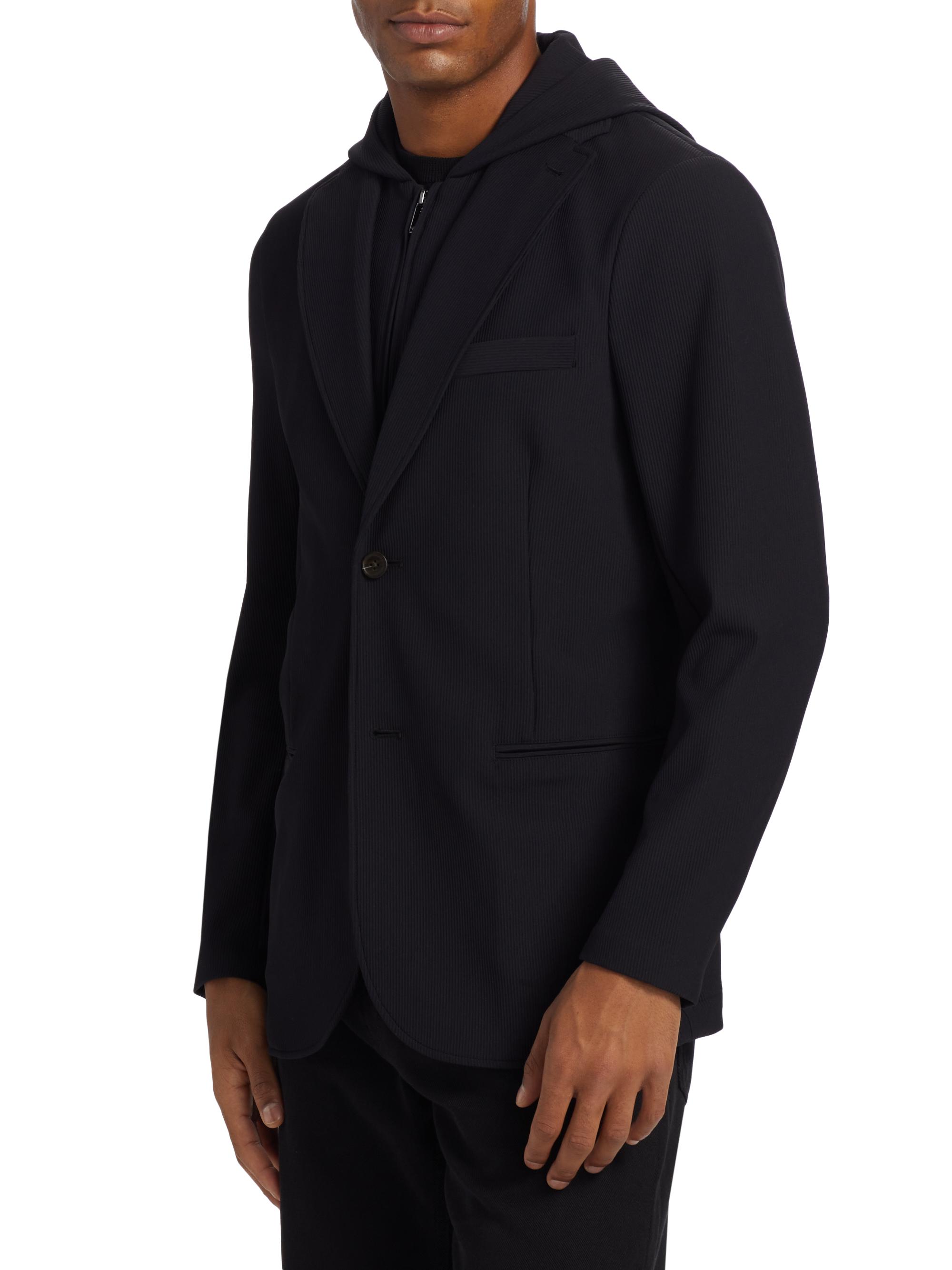 Emporio Armani Icon Nylon Stretch Blazer | Saks Fifth Avenue