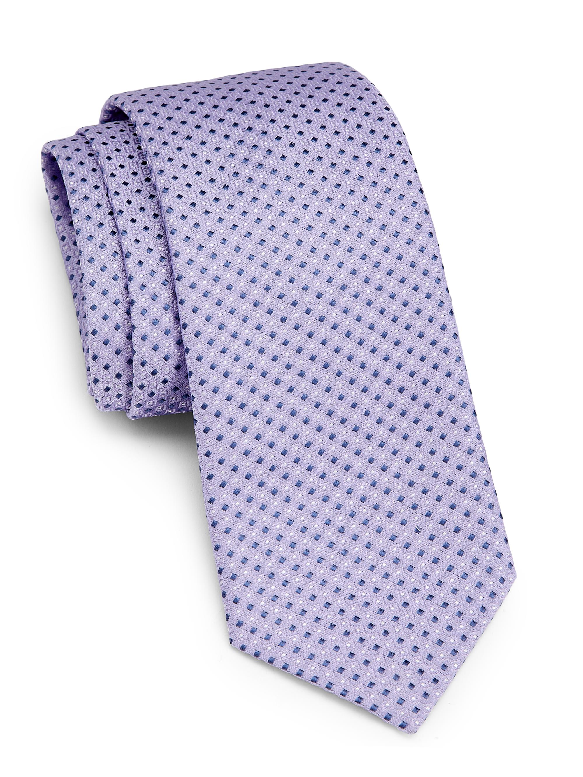 Emporio Armani Men's Geometric Silk & Cotton Tie - Violet