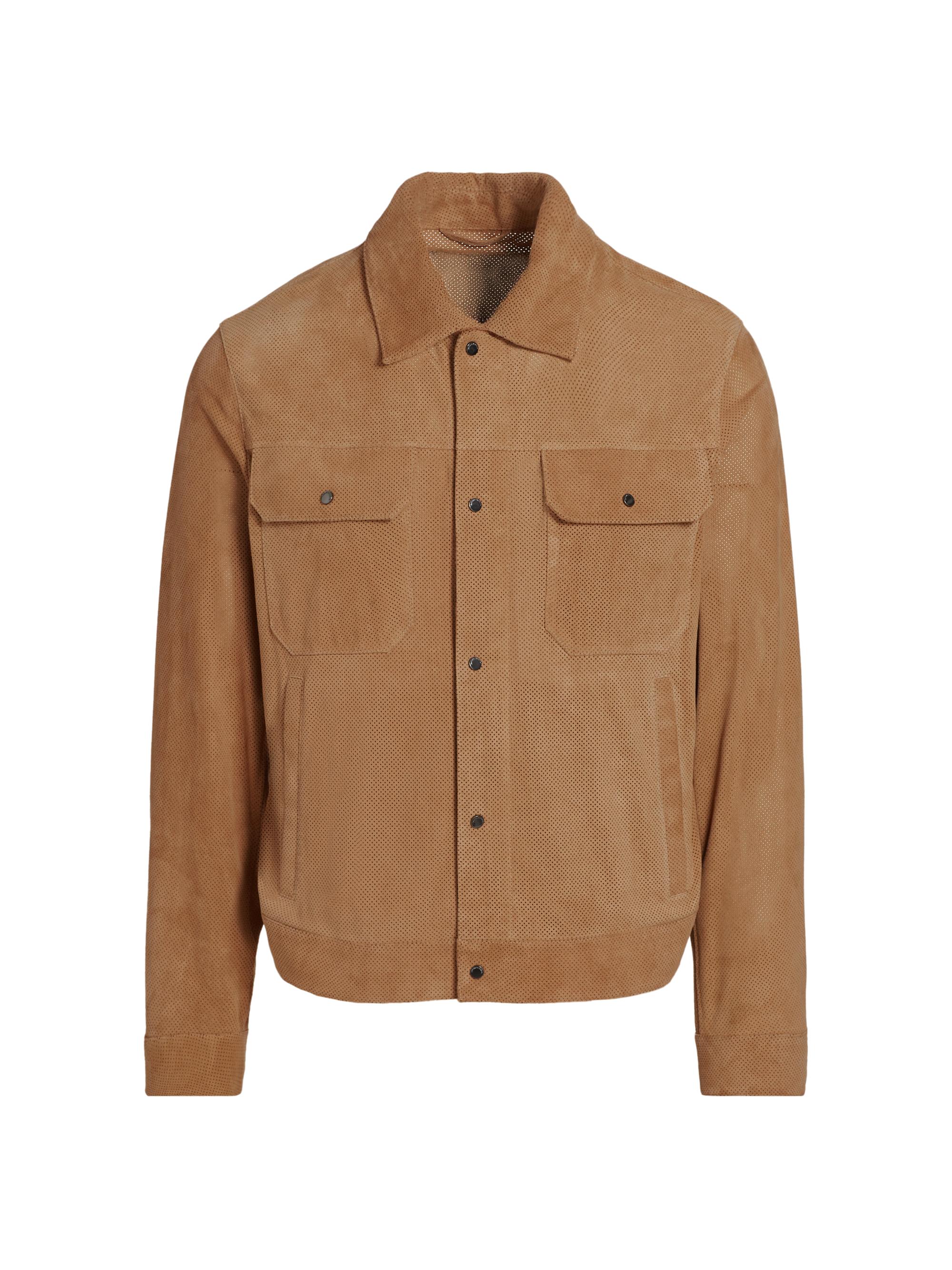 Frame Long-Sleeve Suede Overshirt | Saks Fifth Avenue