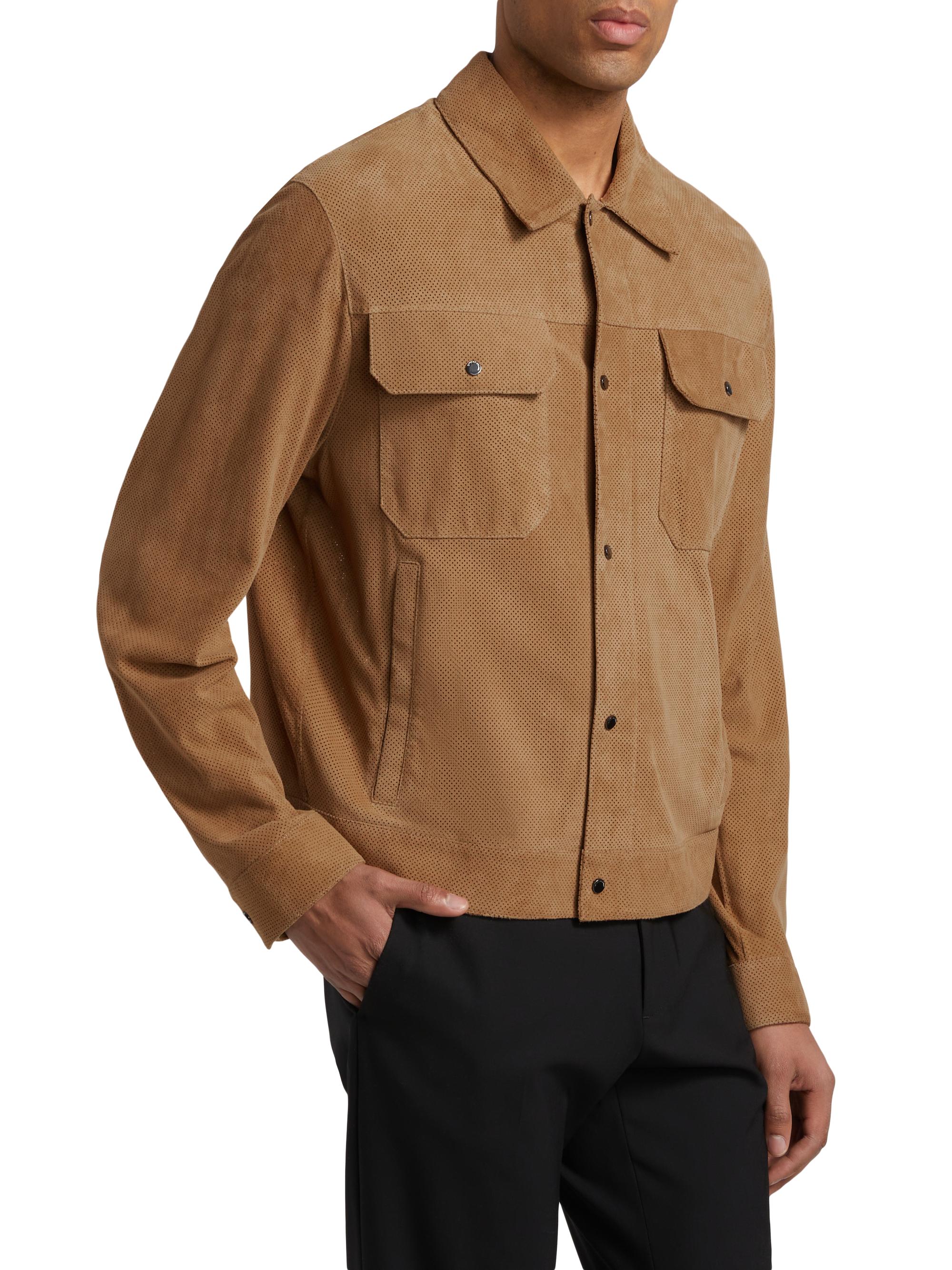 Emporio Armani Perforated Suede Jacket | Saks Fifth Avenue