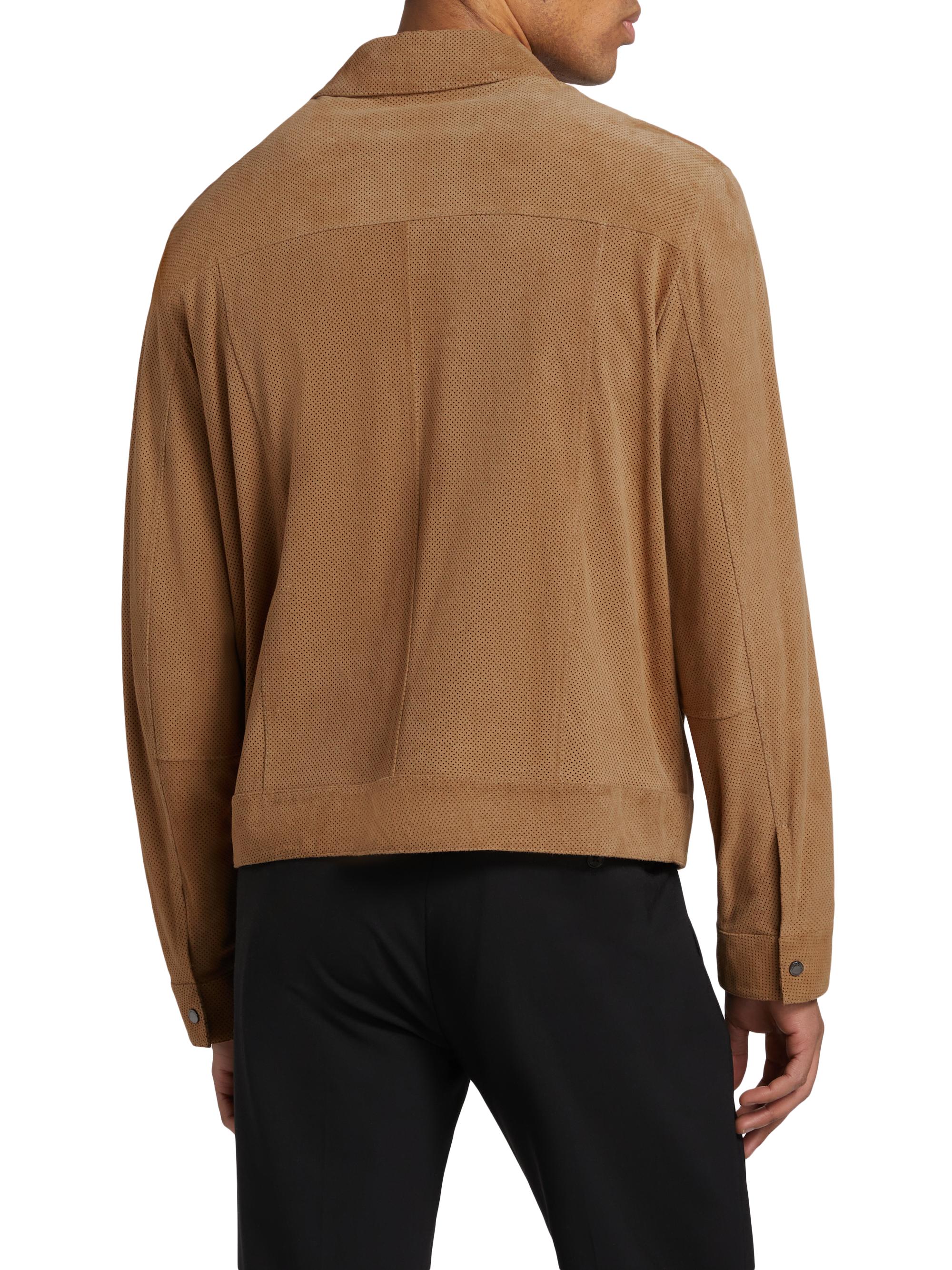 Emporio Armani Perforated Suede Jacket | Saks Fifth Avenue