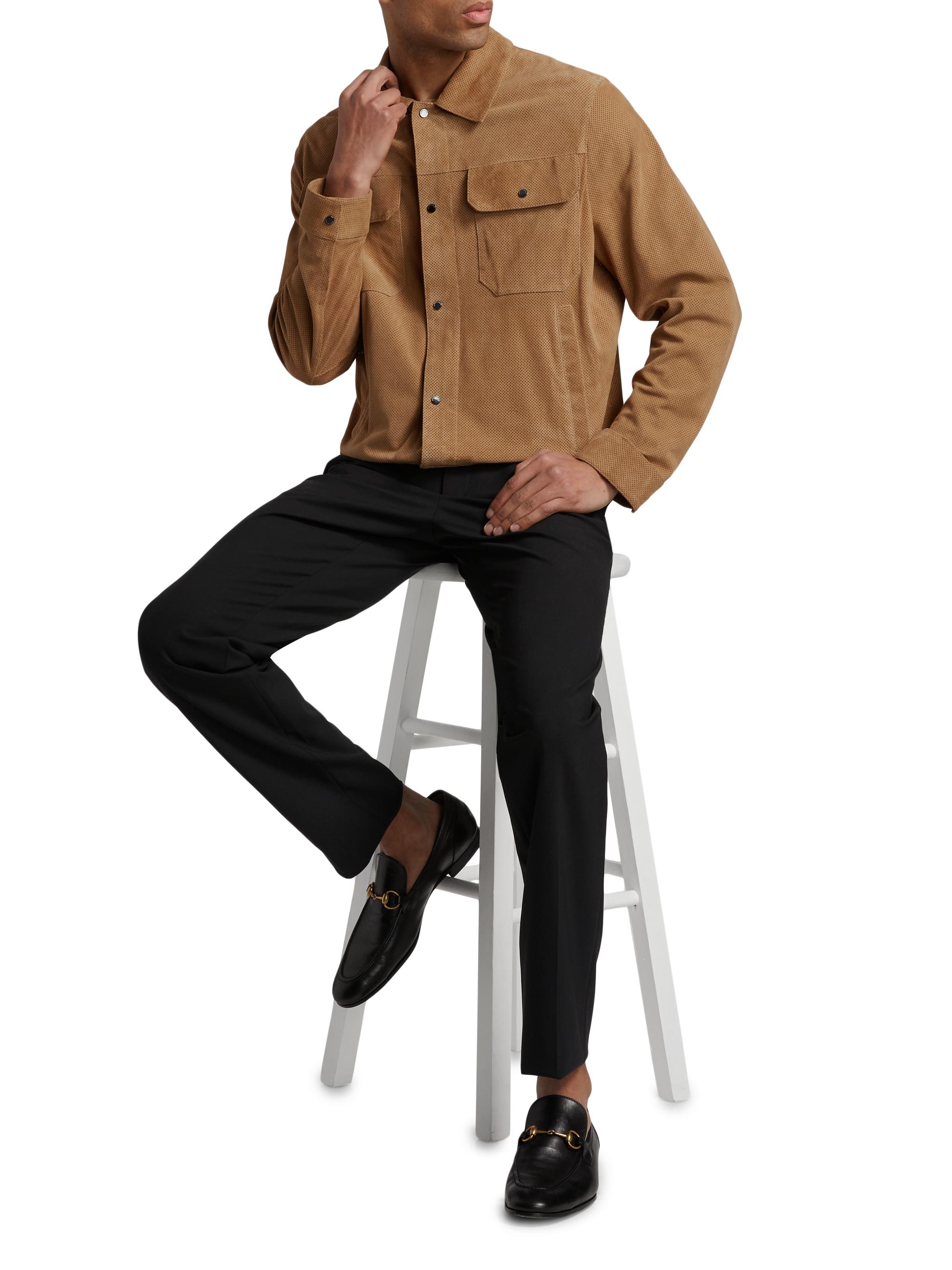 Emporio Armani Perforated Suede Jacket | Saks Fifth Avenue