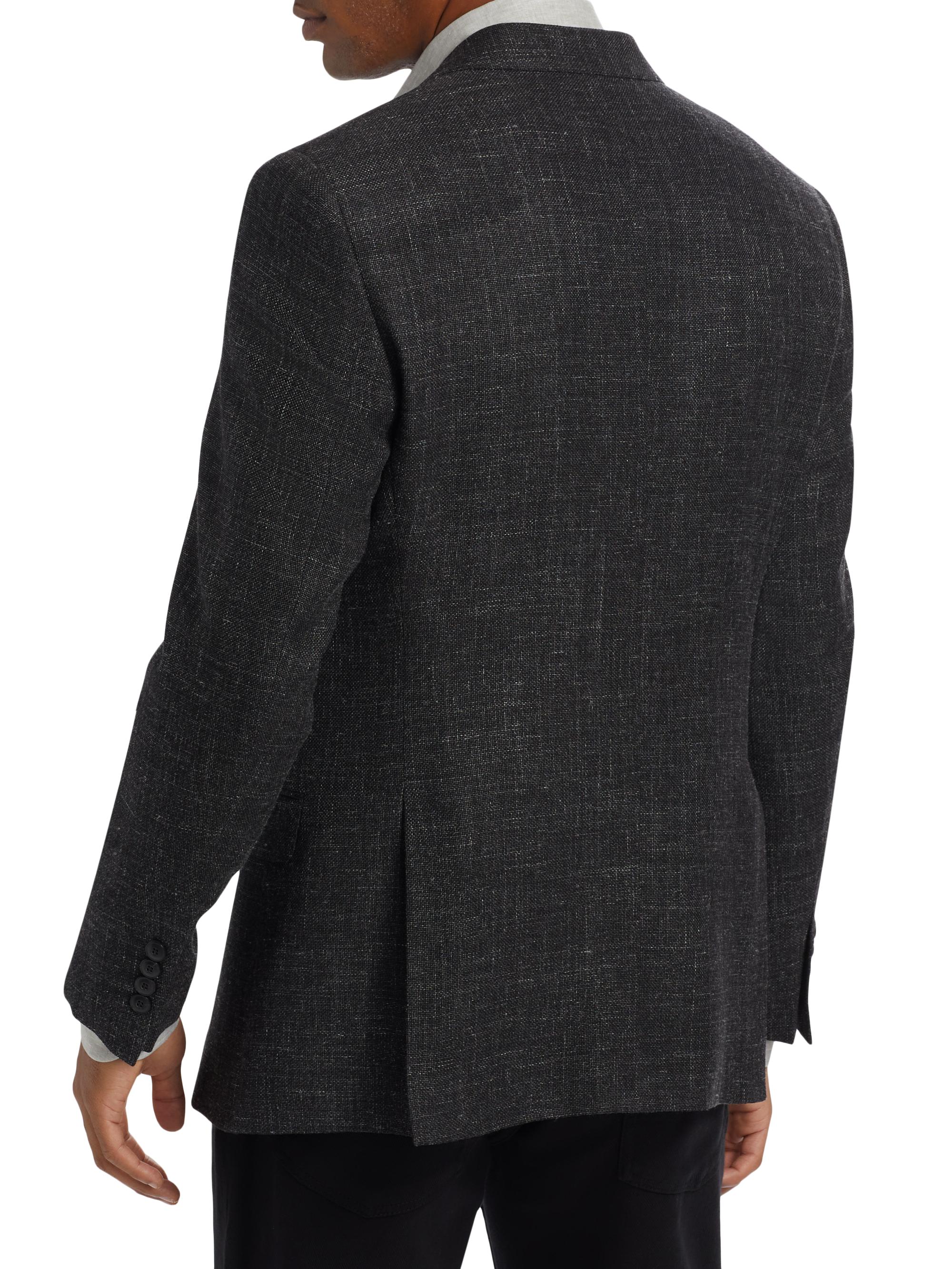 Emporio Armani Men's Virgin Wool-Blend Blazer - Black | Thumbnail 5