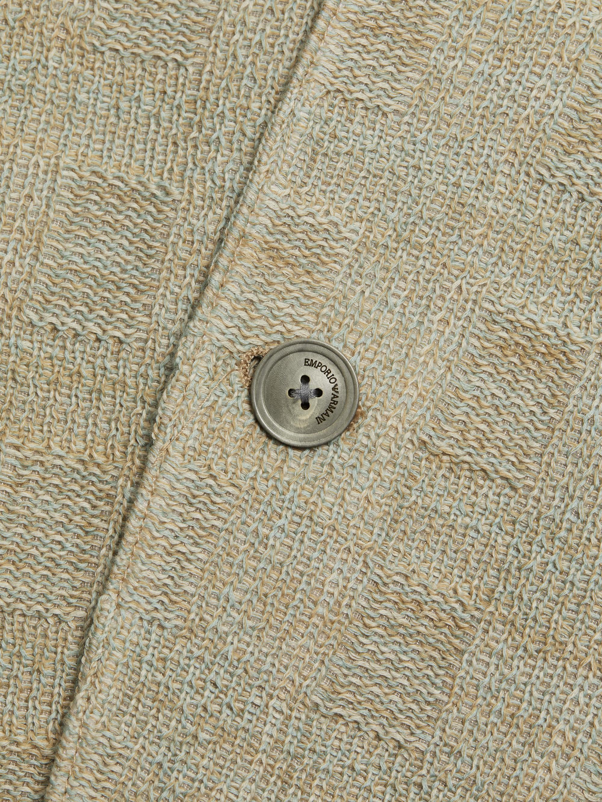 Emporio Armani Textured Checked Knit Blazer | Saks Fifth Avenue