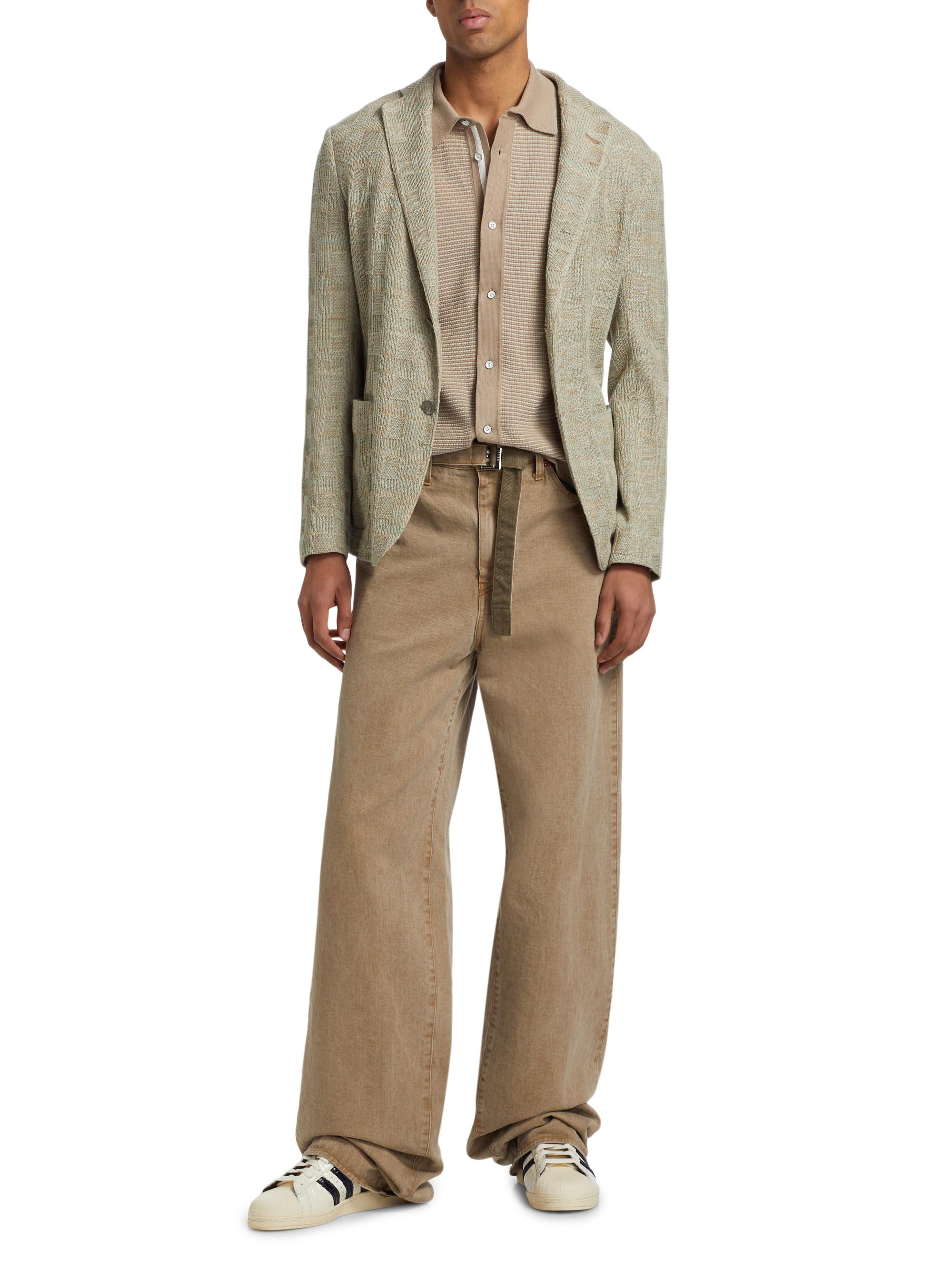 Emporio Armani Textured Checked Knit Blazer | Saks Fifth Avenue