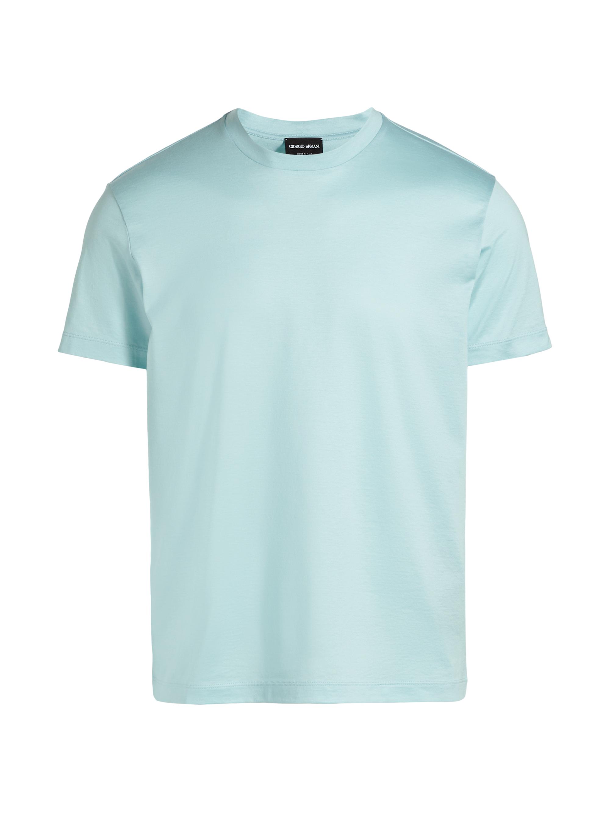 Giorgio Armani Men's Lux Jersey Silk-Cotton T-Shirt - Aqua