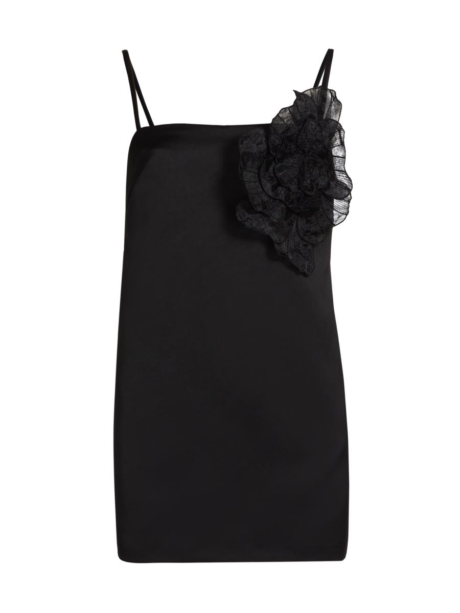 Elisabetta Franchi E.F. Flower Shift Duchesse Satin Minidress