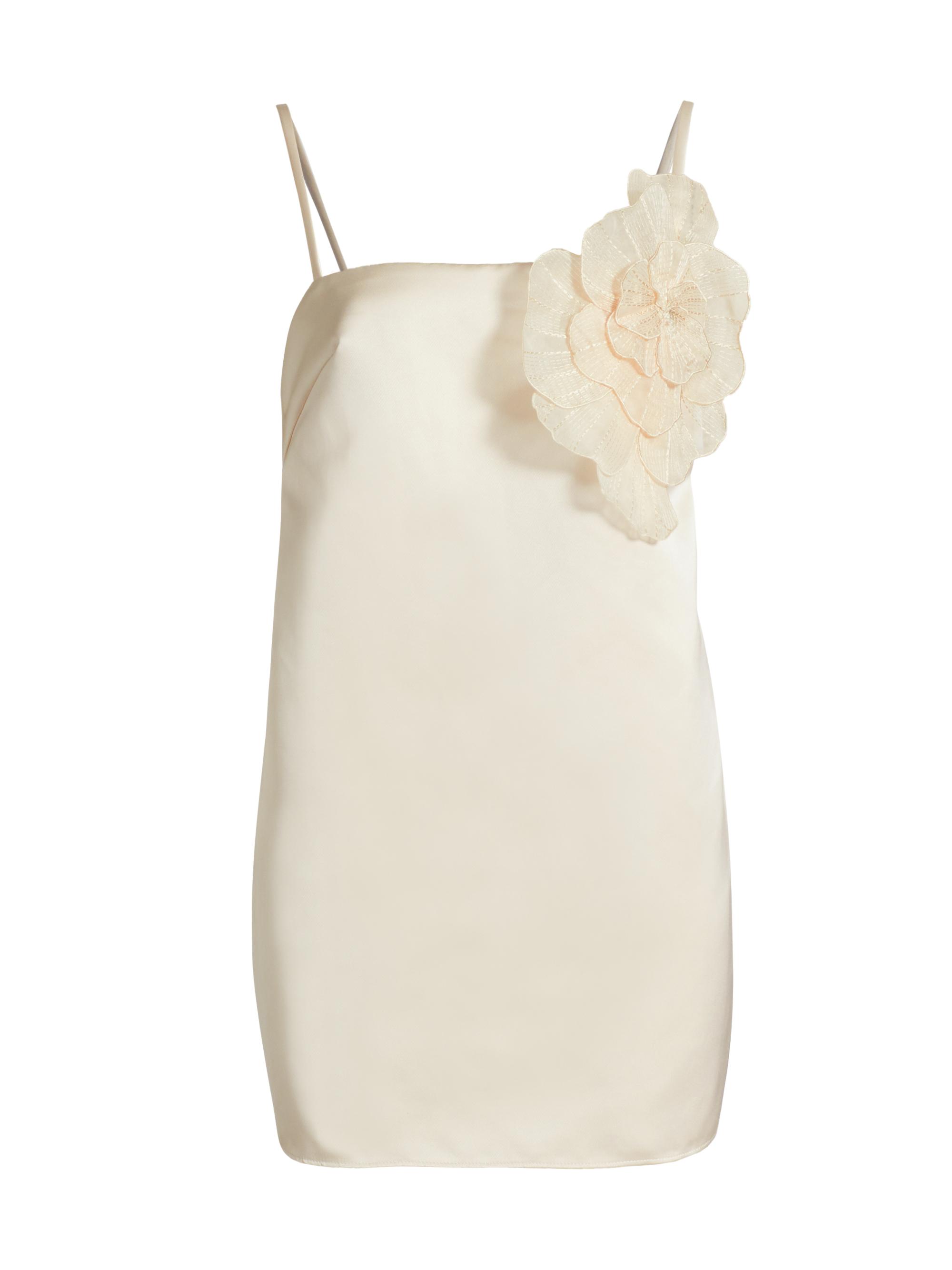 Elisabetta Franchi Women's E. F. Flower Shift Duchesse Satin Minidress - Butter