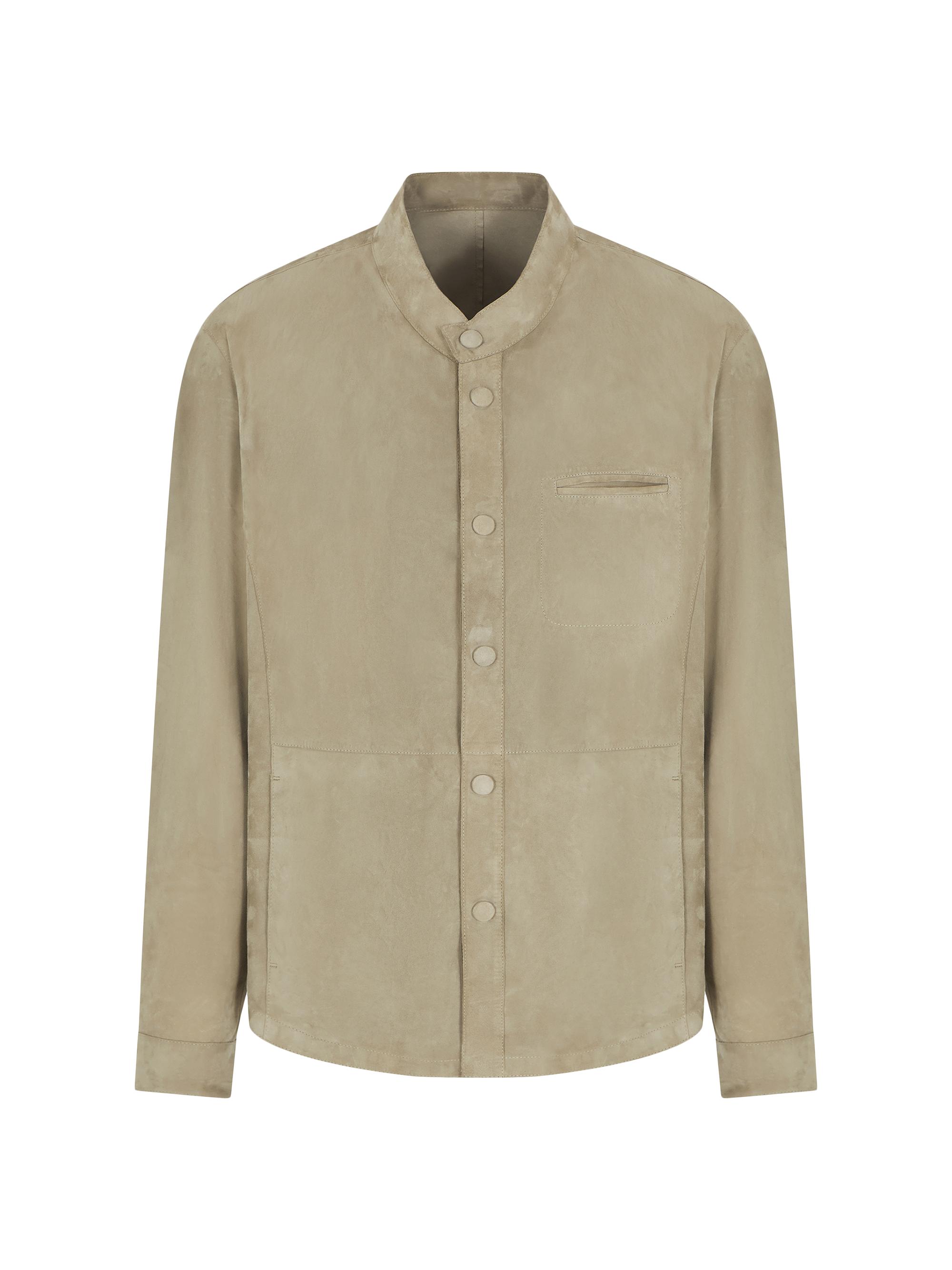 Giorgio Armani Men's Suede Snap-Front Jacket - Tan
