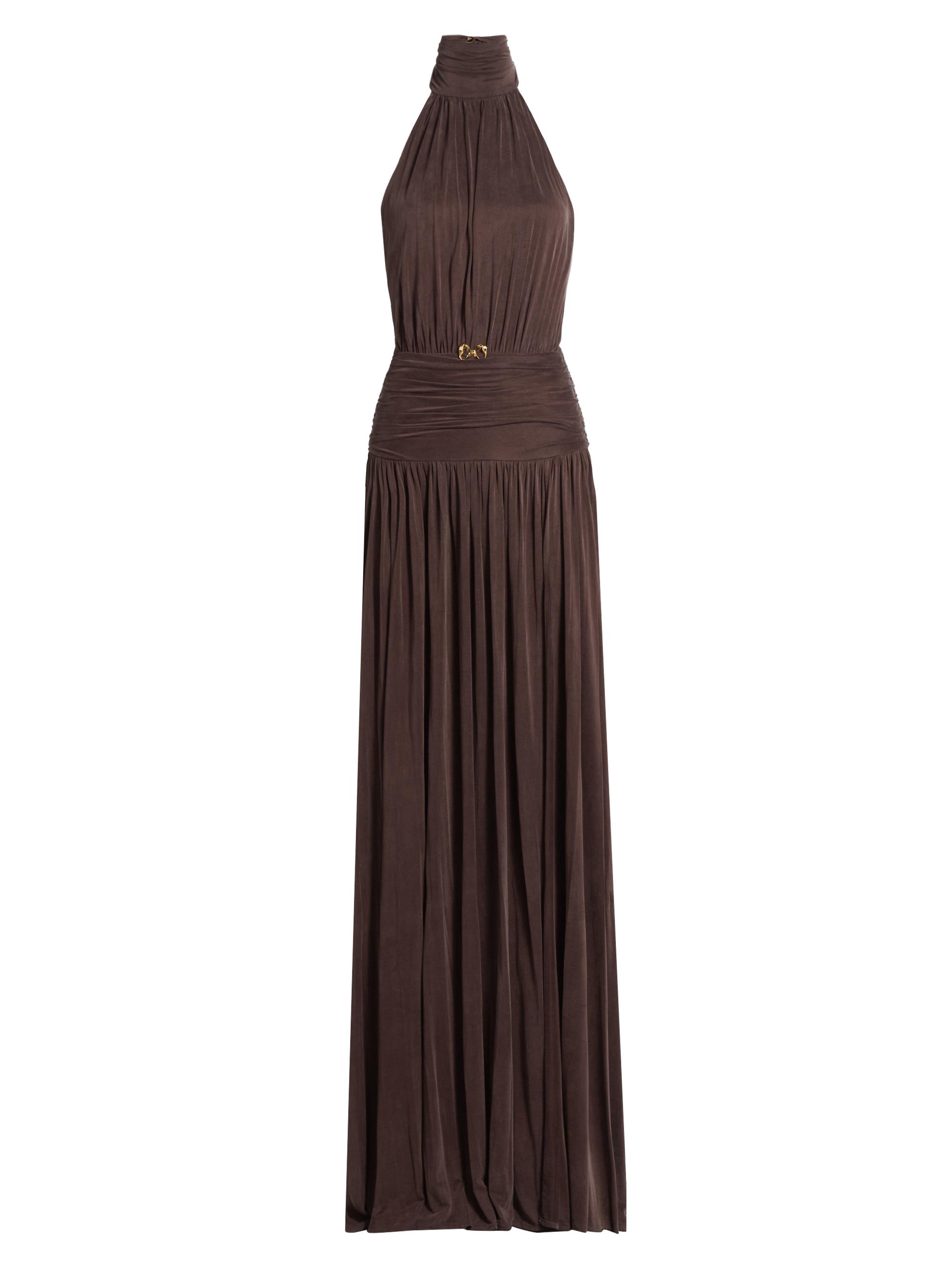 Elisabetta Franchi Pleated Jersey Cut-Out Gown | Saks Fifth Avenue