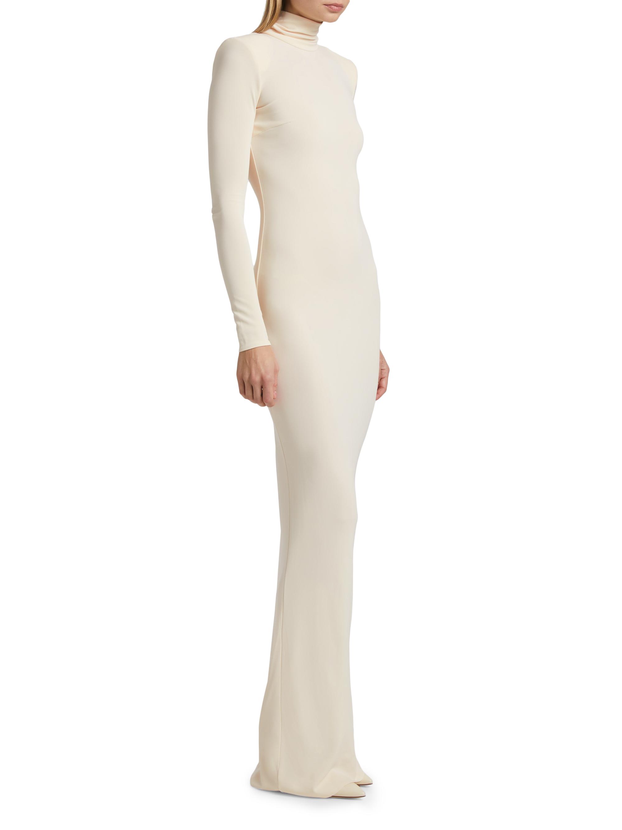 Elisabetta Franchi Crepe Jersey Turtleneck Maxi Dress | Saks Fifth