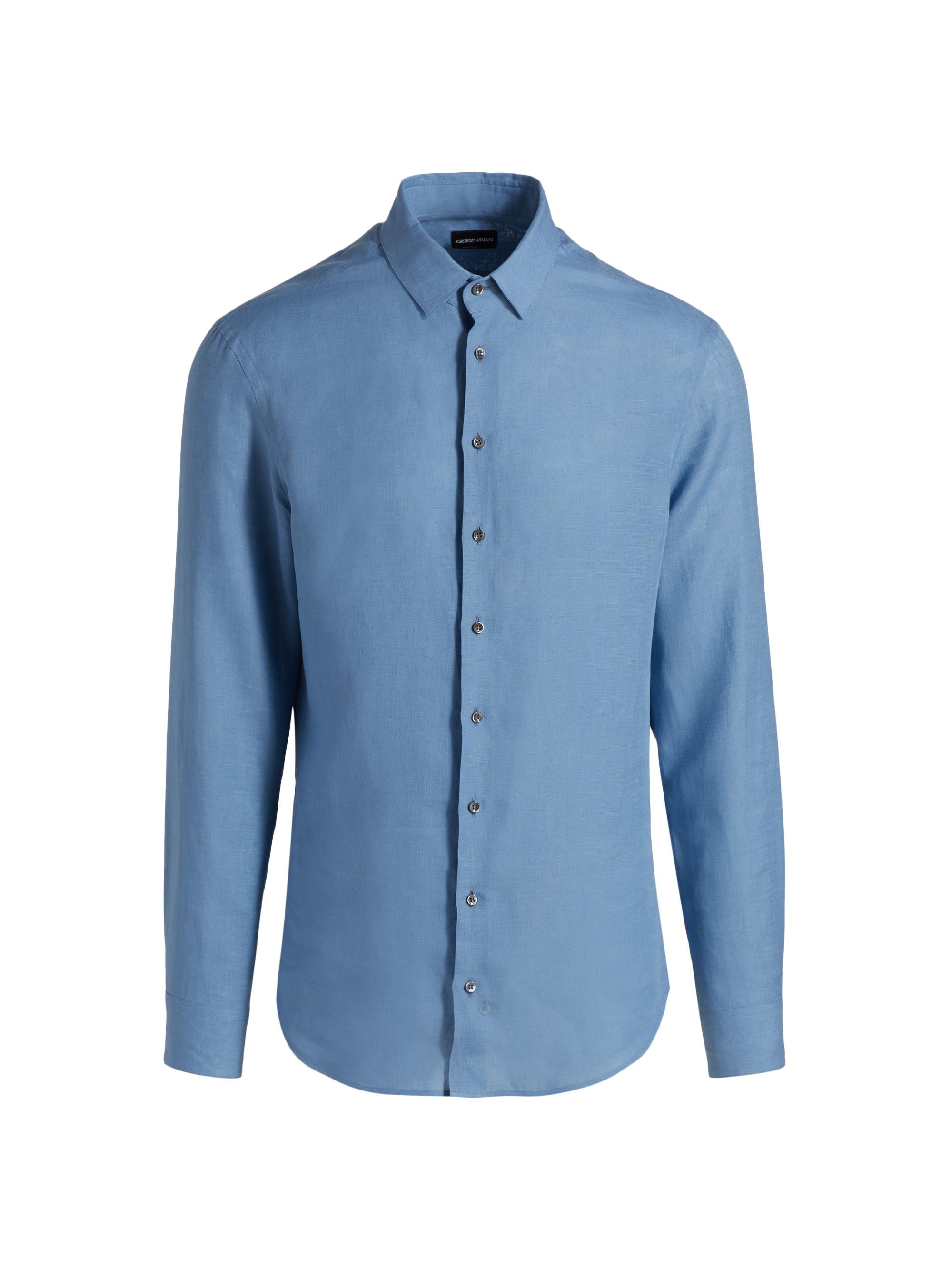 Giorgio Armani Men's Linen Button-Front Shirt - Riviera