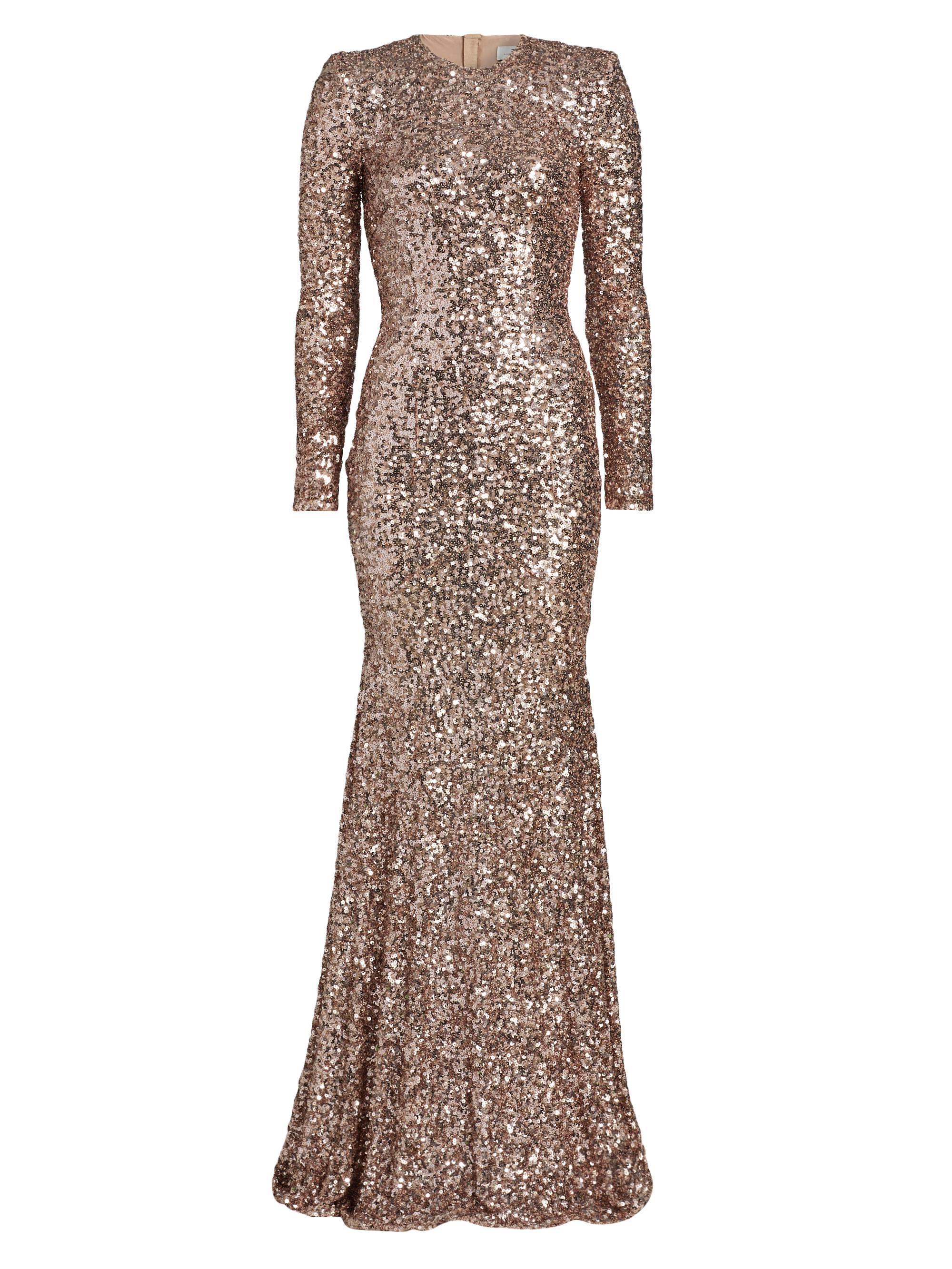 Elisabetta Franchi Sequined Long-Sleeve Gown | Saks Fifth Avenue