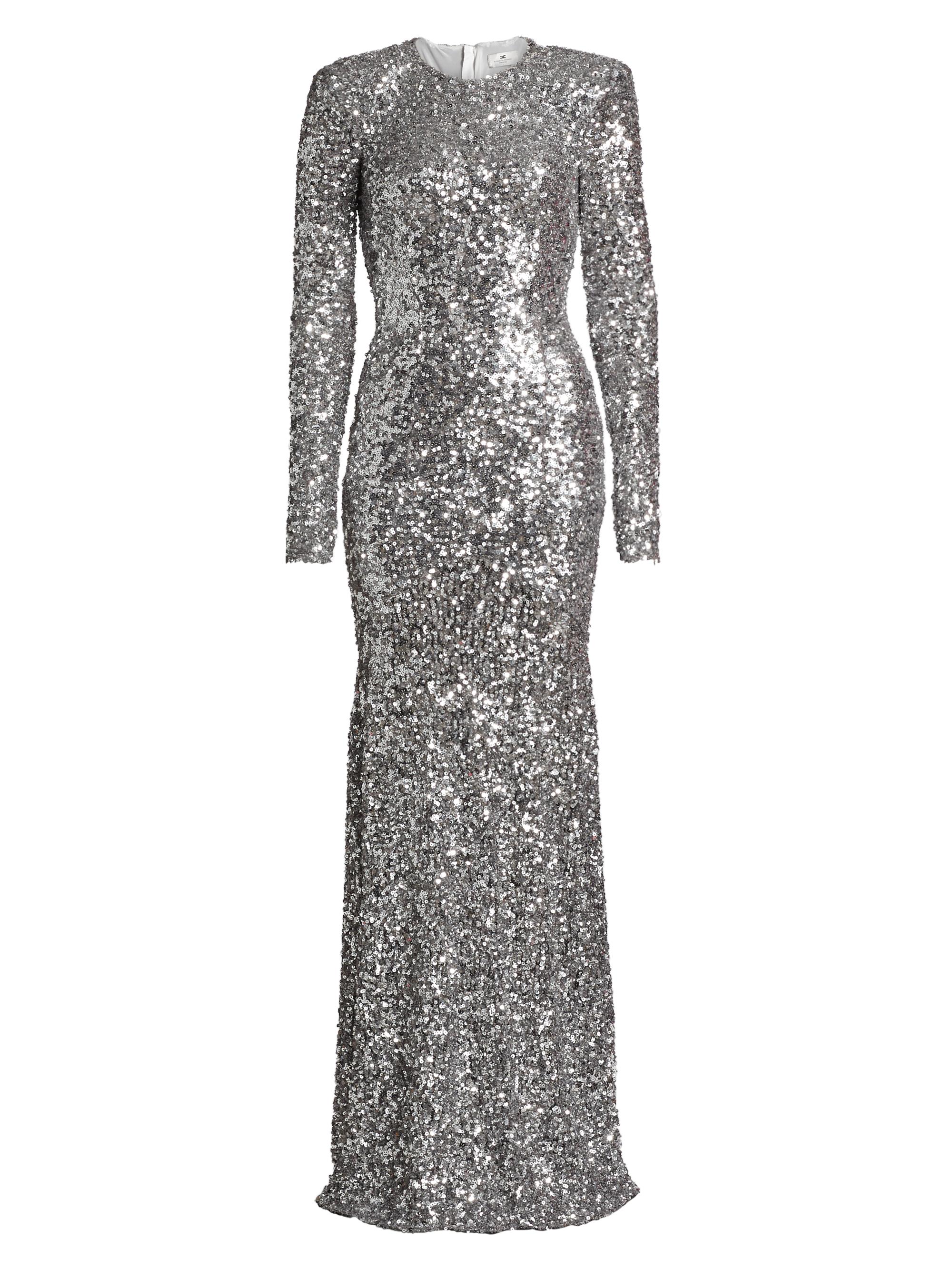 Elisabetta Franchi Women's Sequined Long-Sleeve Gown - Rose Gold