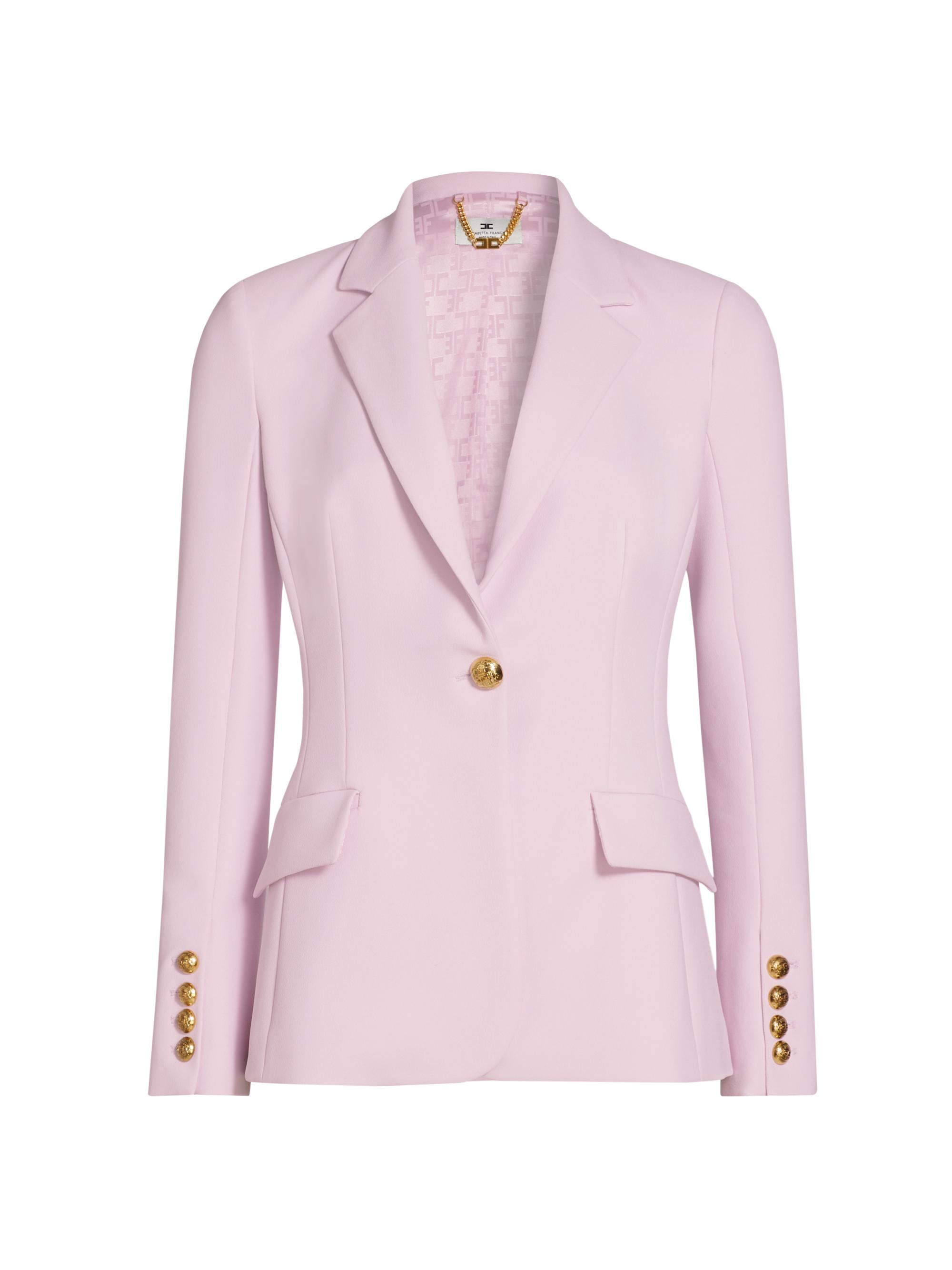 Elisabetta Franchi Women's Single-Breasted Slim-Fit Jacket - Powder Pink