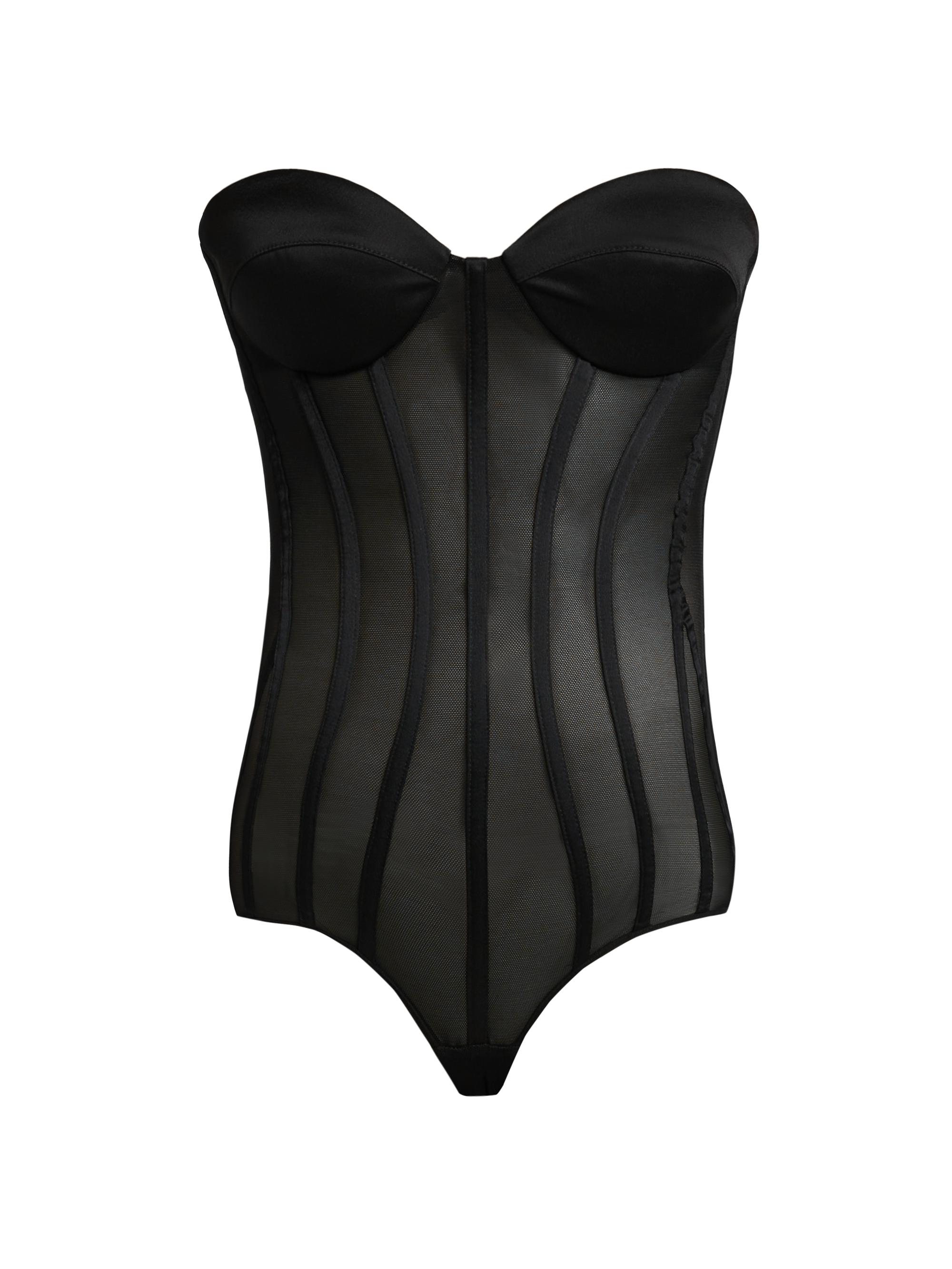 Elisabetta Franchi Women's Tulle Corset Bodysuit - Black