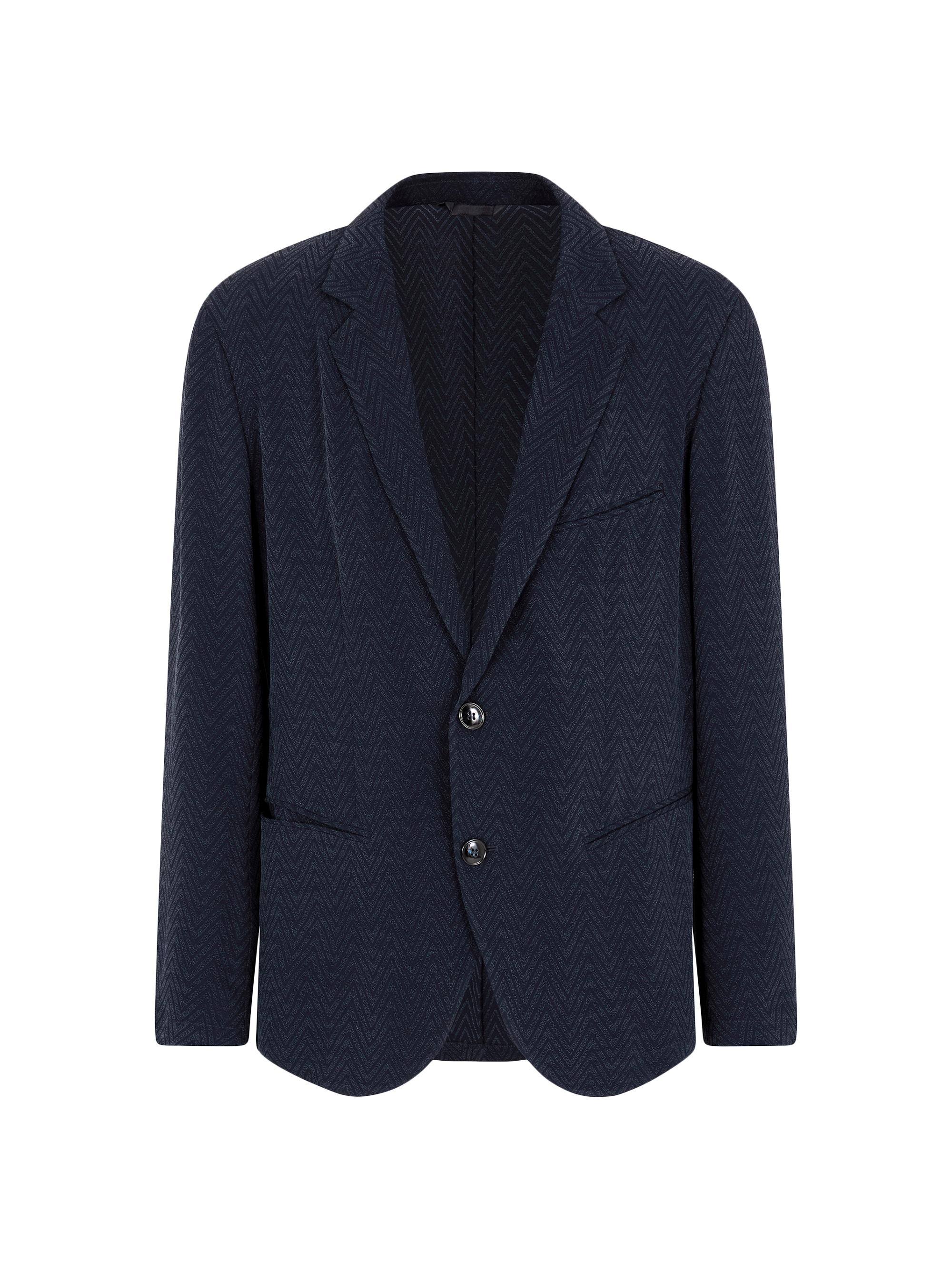 Giorgio Armani Men's Super Soft Herringbone Jacket - Evening Blue
