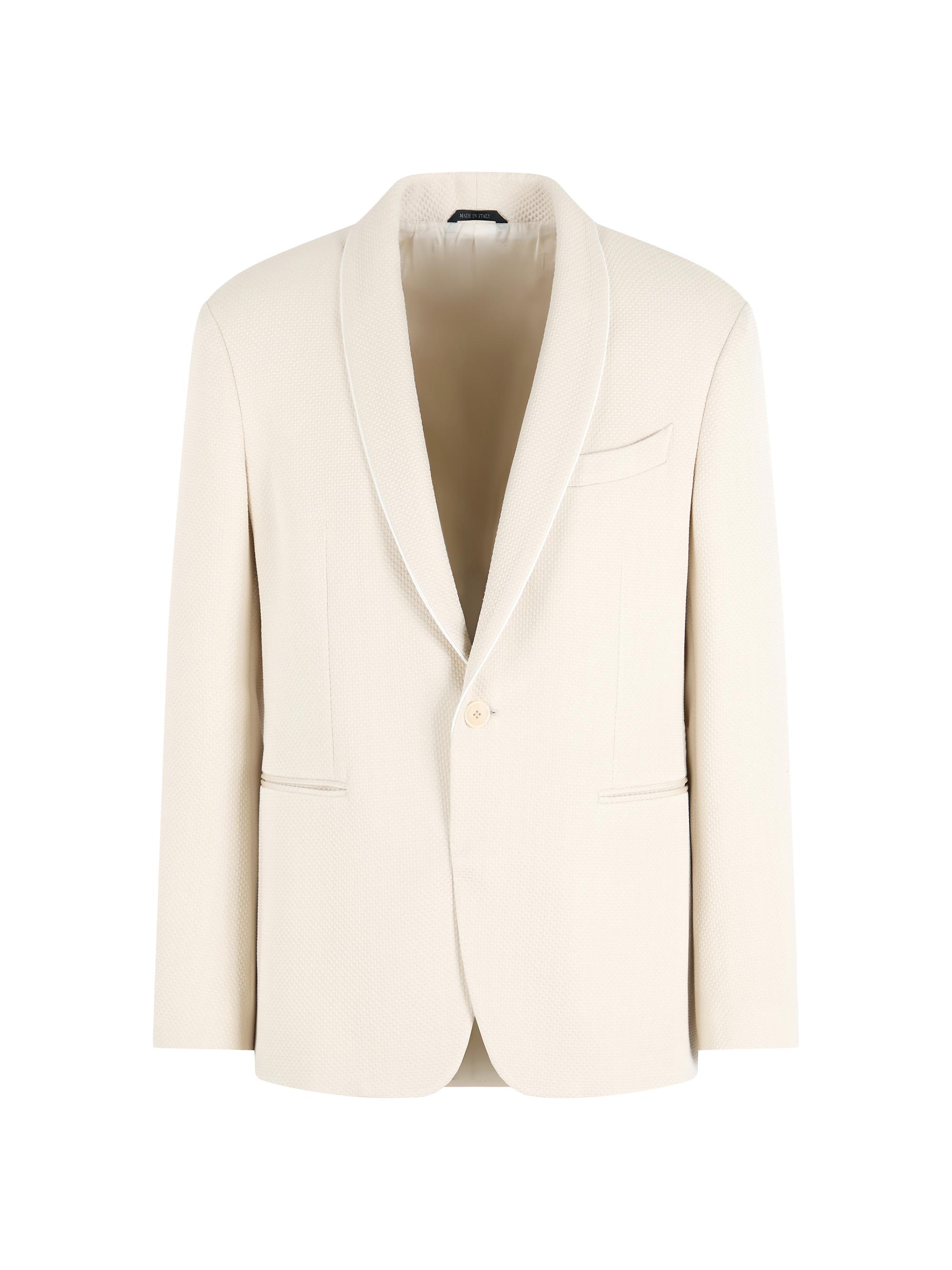Giorgio Armani Men's Large Weave Textured Dinner Jacket - Cream