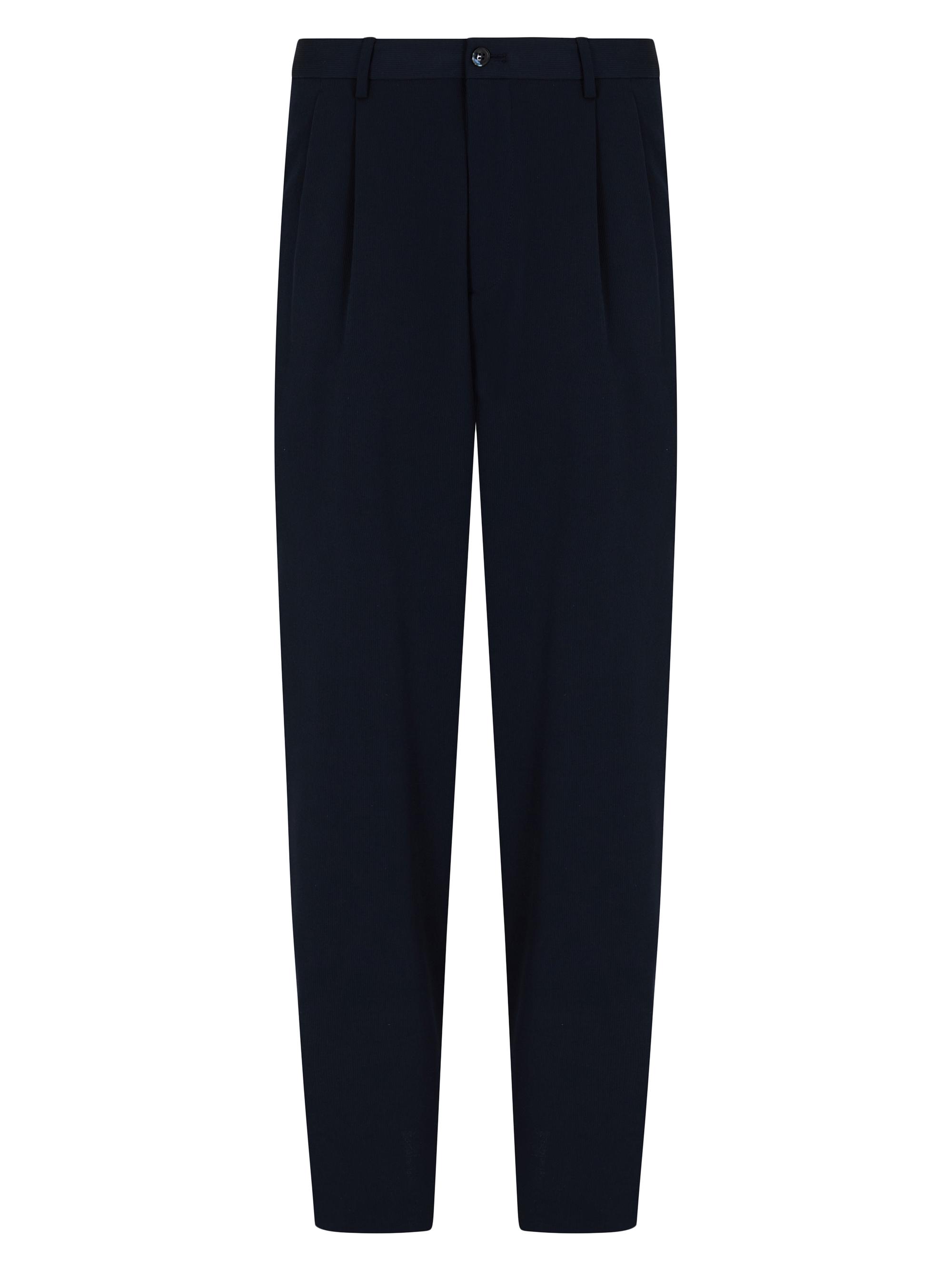 Giorgio Armani Men's Pleated Virgin Wool Trousers - Navy