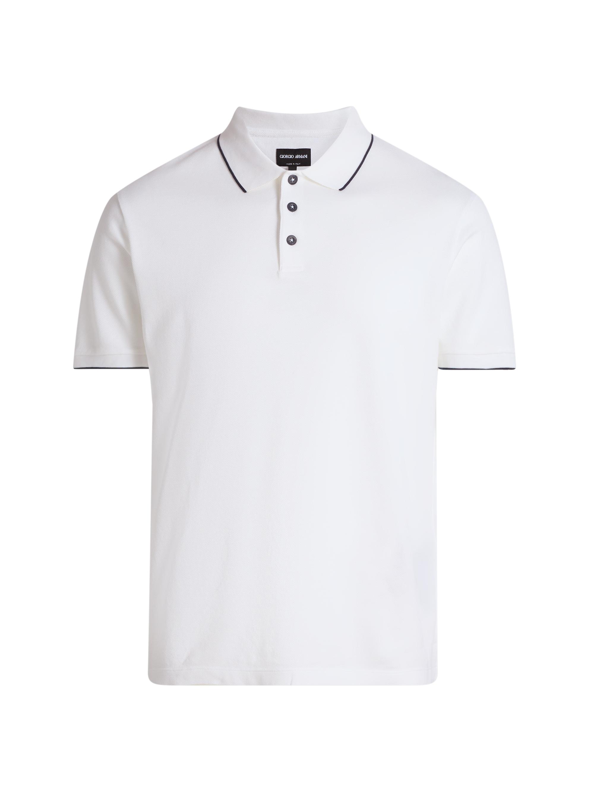 Giorgio Armani Men's Cotton Jersey Polo Shirt - White