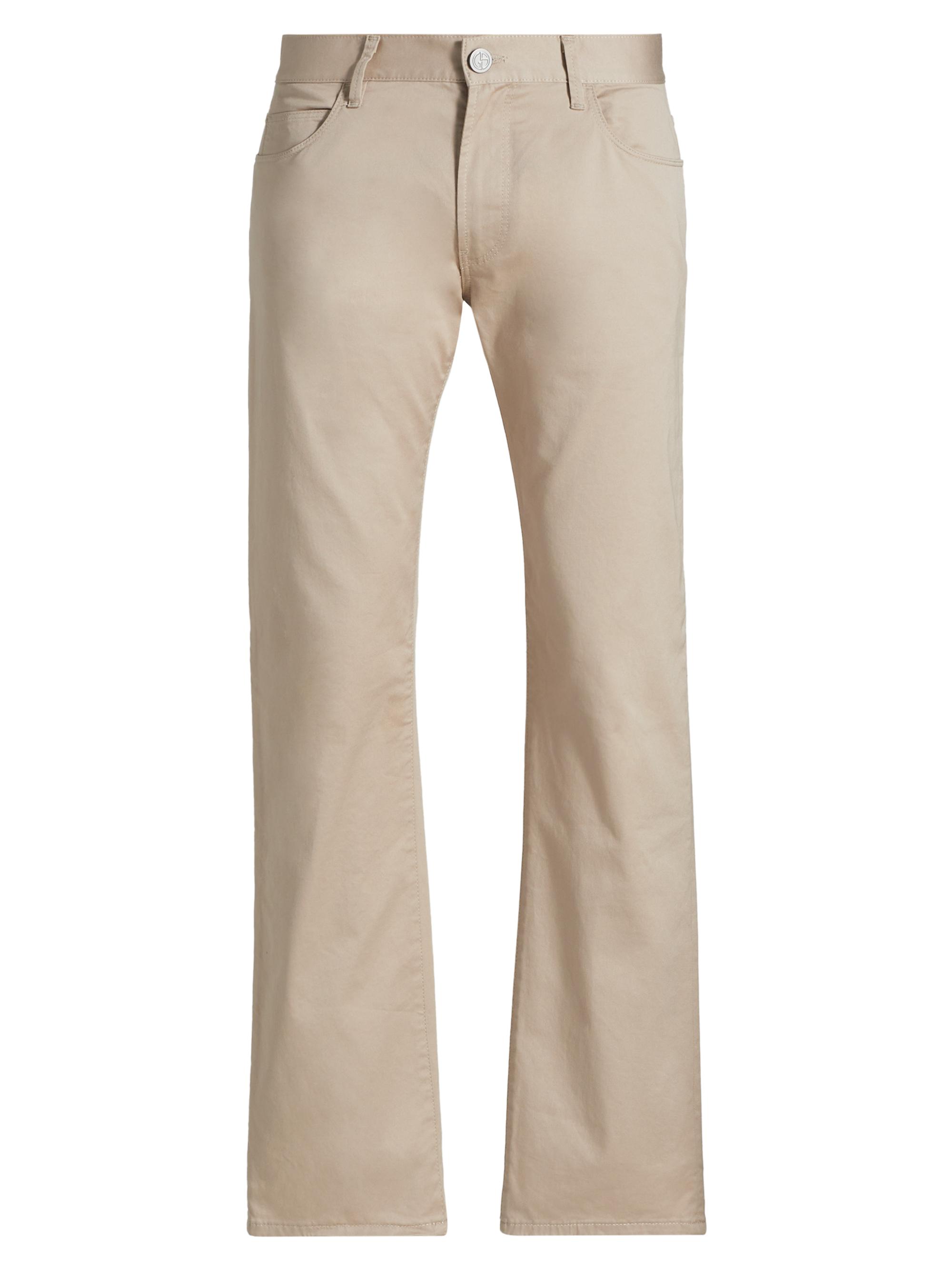 Giorgio Armani Men's Stretch-Cotton 5-Pocket Pants - Sand
