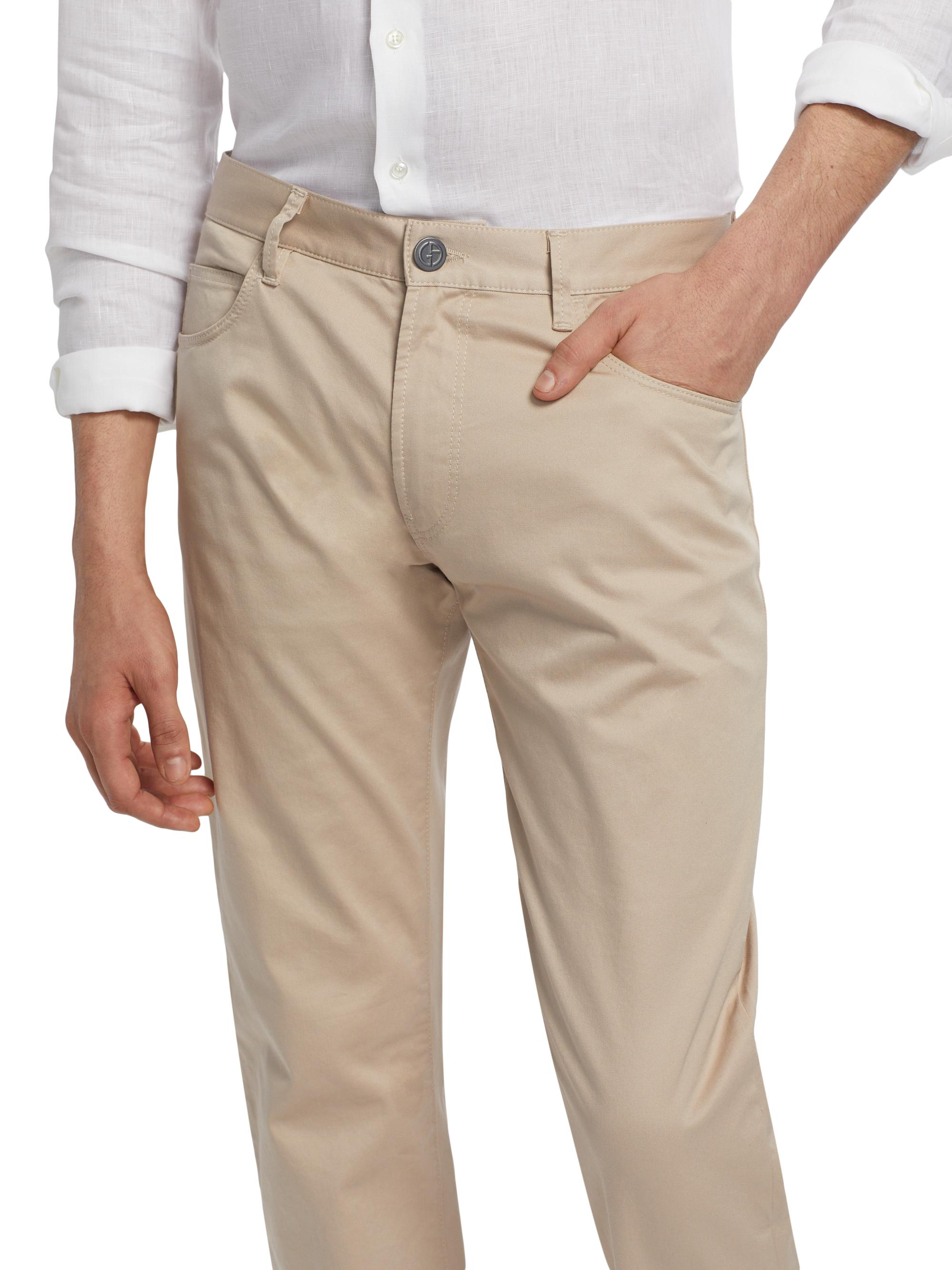 Giorgio Armani Stretch-Cotton 5-Pocket Pants | Saks Fifth Avenue display picture 1