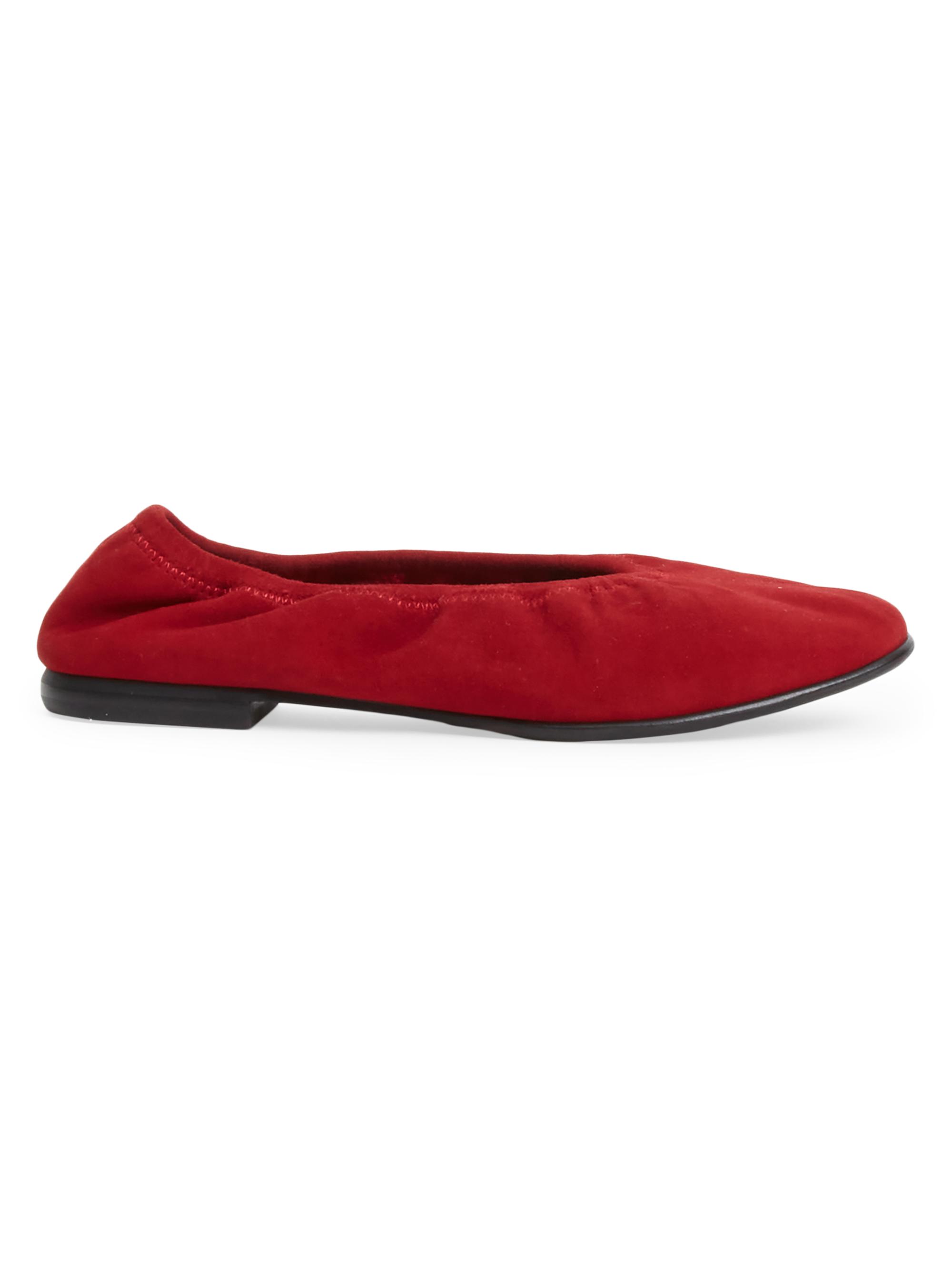 SIMKHAI Women's Danna Elasticized Suede Ballet Flats - Crimson