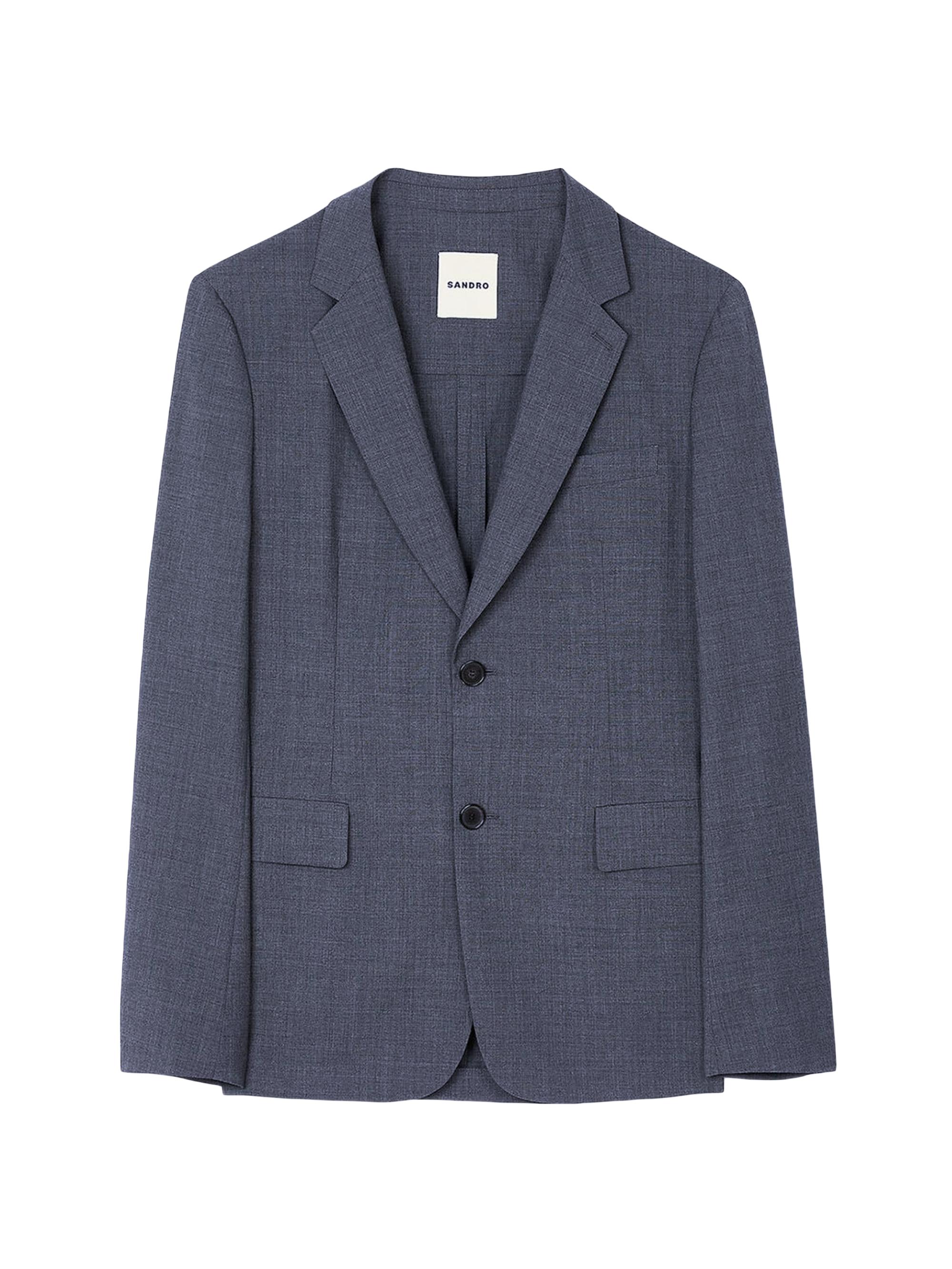 Sandro Men's Wool Suit Jacket - Mocked Grey