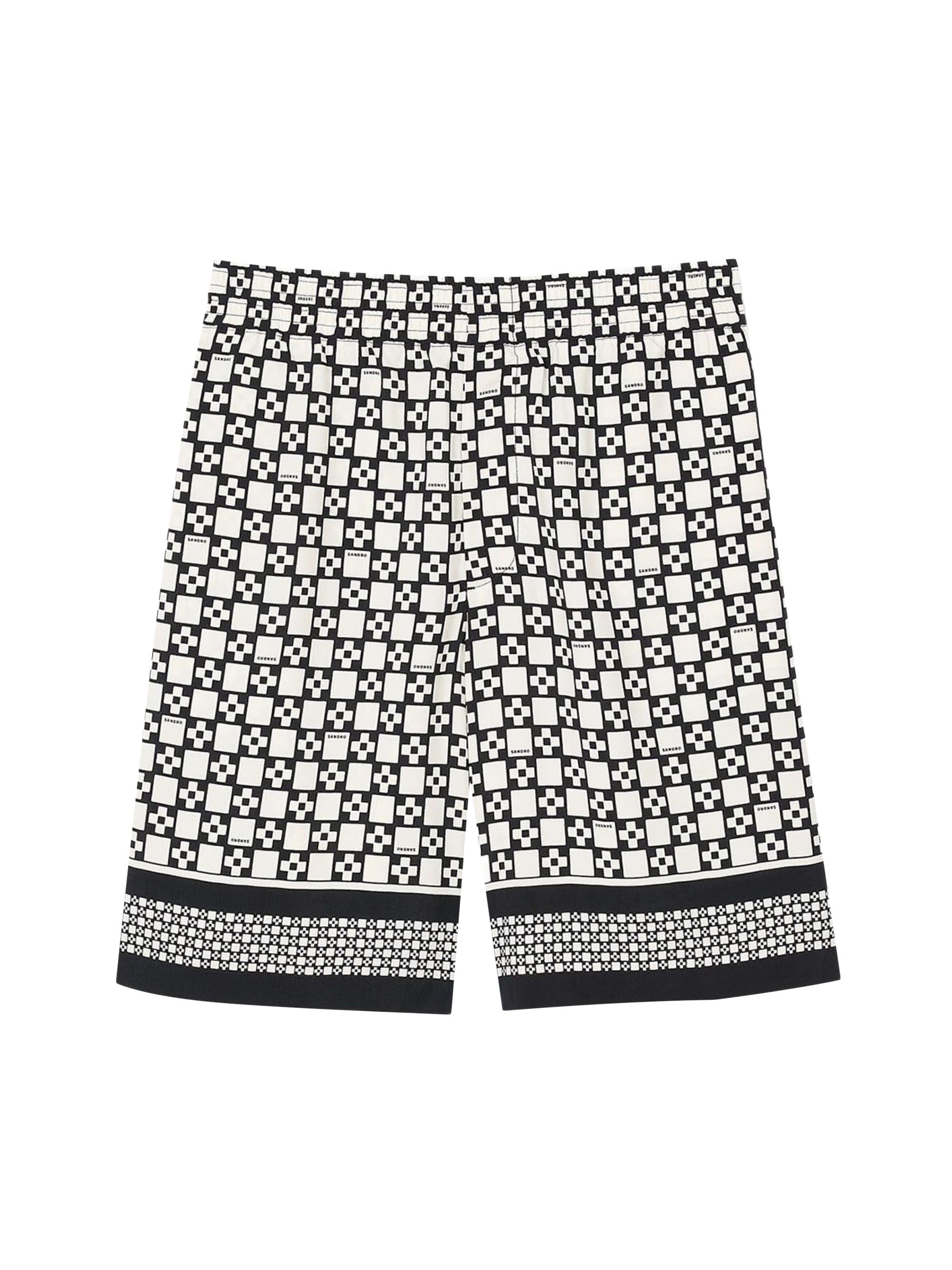 Sandro Men's Square Cross Flowy Bermuda Shorts - Black