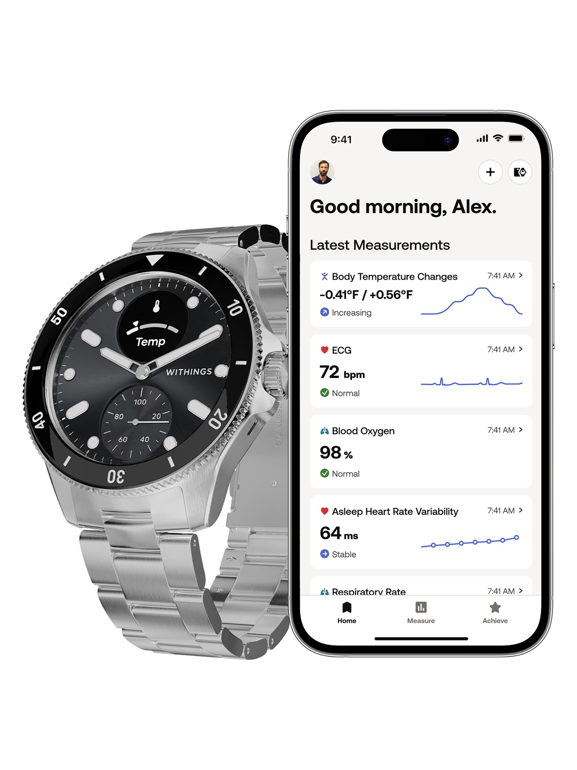 Withings Men's Scanwatch Nova Premium Heart Health Hybrid Smartwatch - 42MM - Black