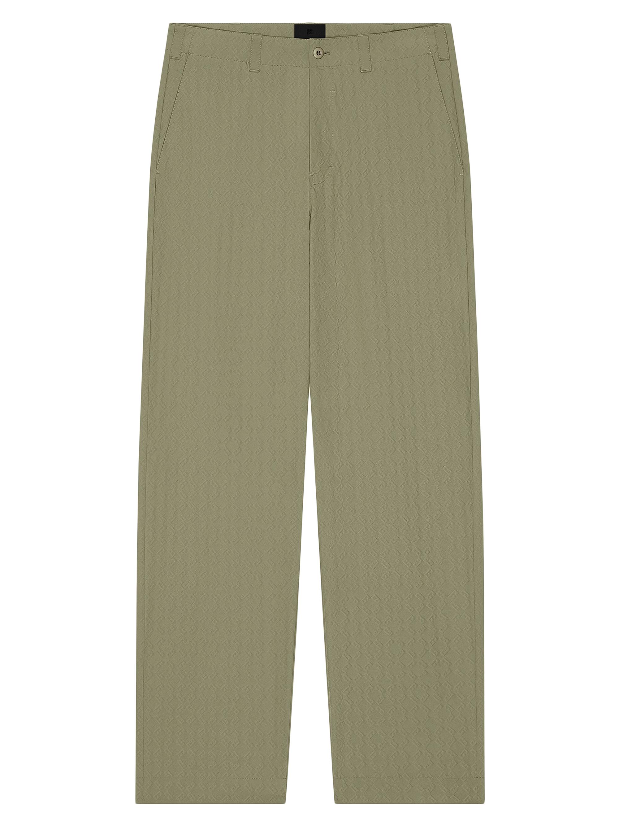 Givenchy Men's Cargo Pants in Textured Monogram 72 - Almond Green