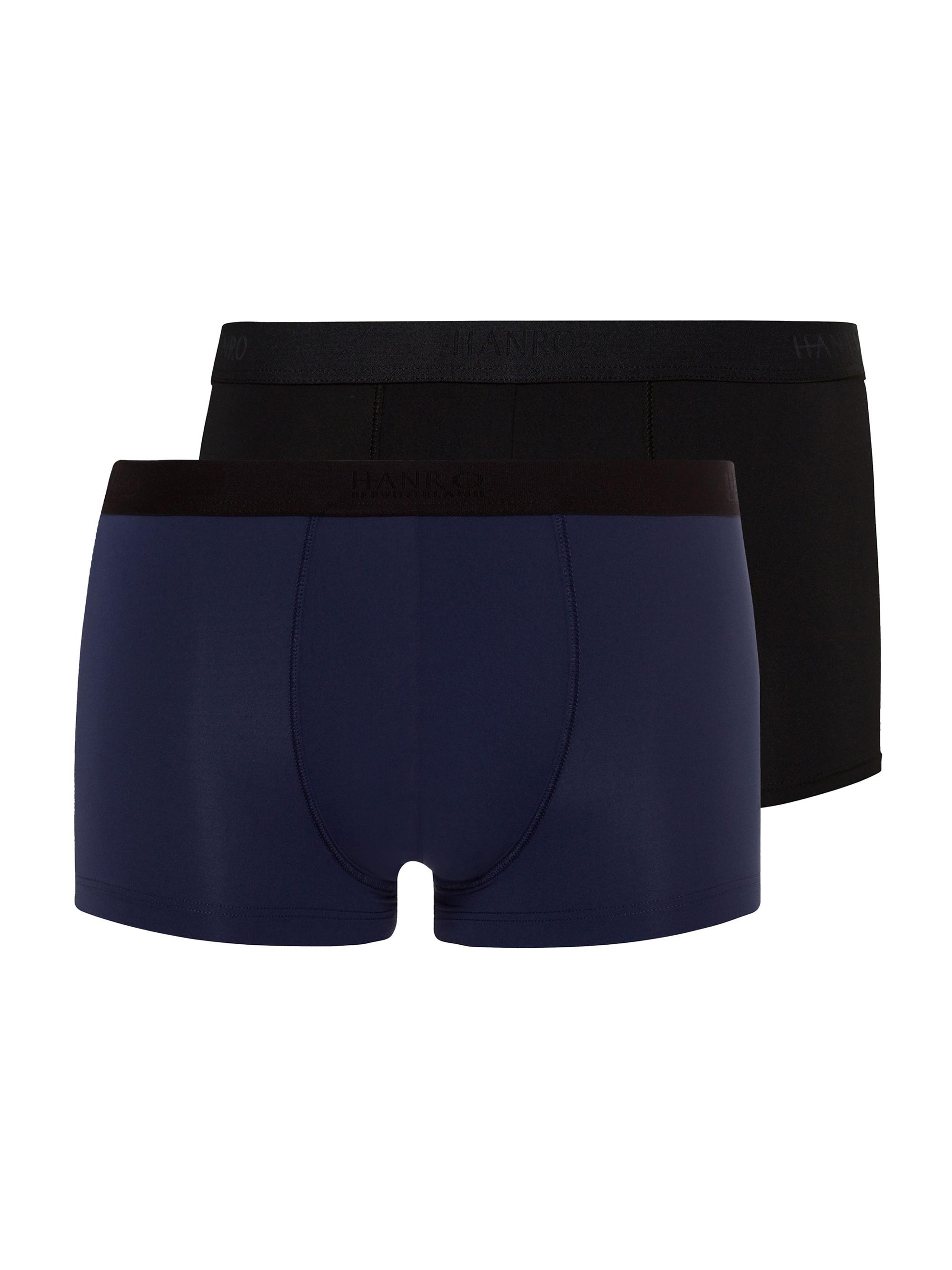 Hanro Men's 2-Pack Solid Boxer Briefs - Midnight Navy Black