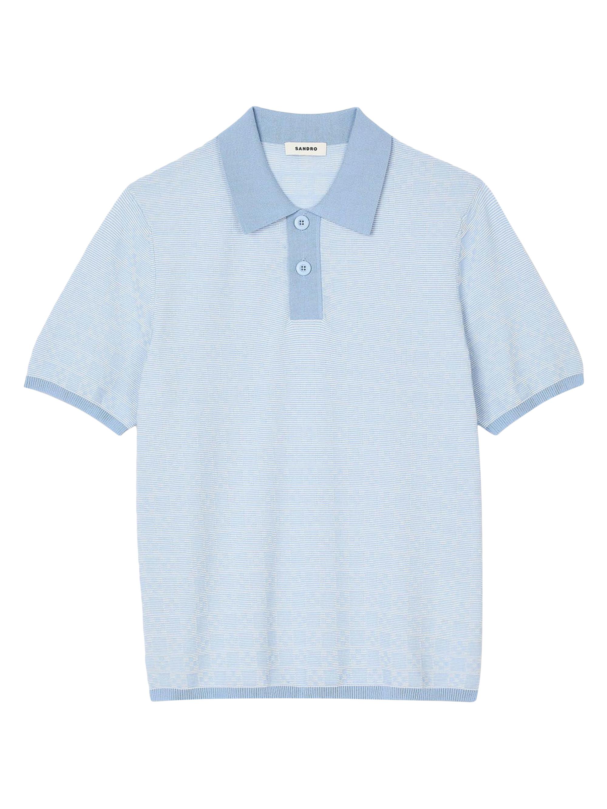 Sandro Men's Square Cross Polo Shirt - Navy Blue