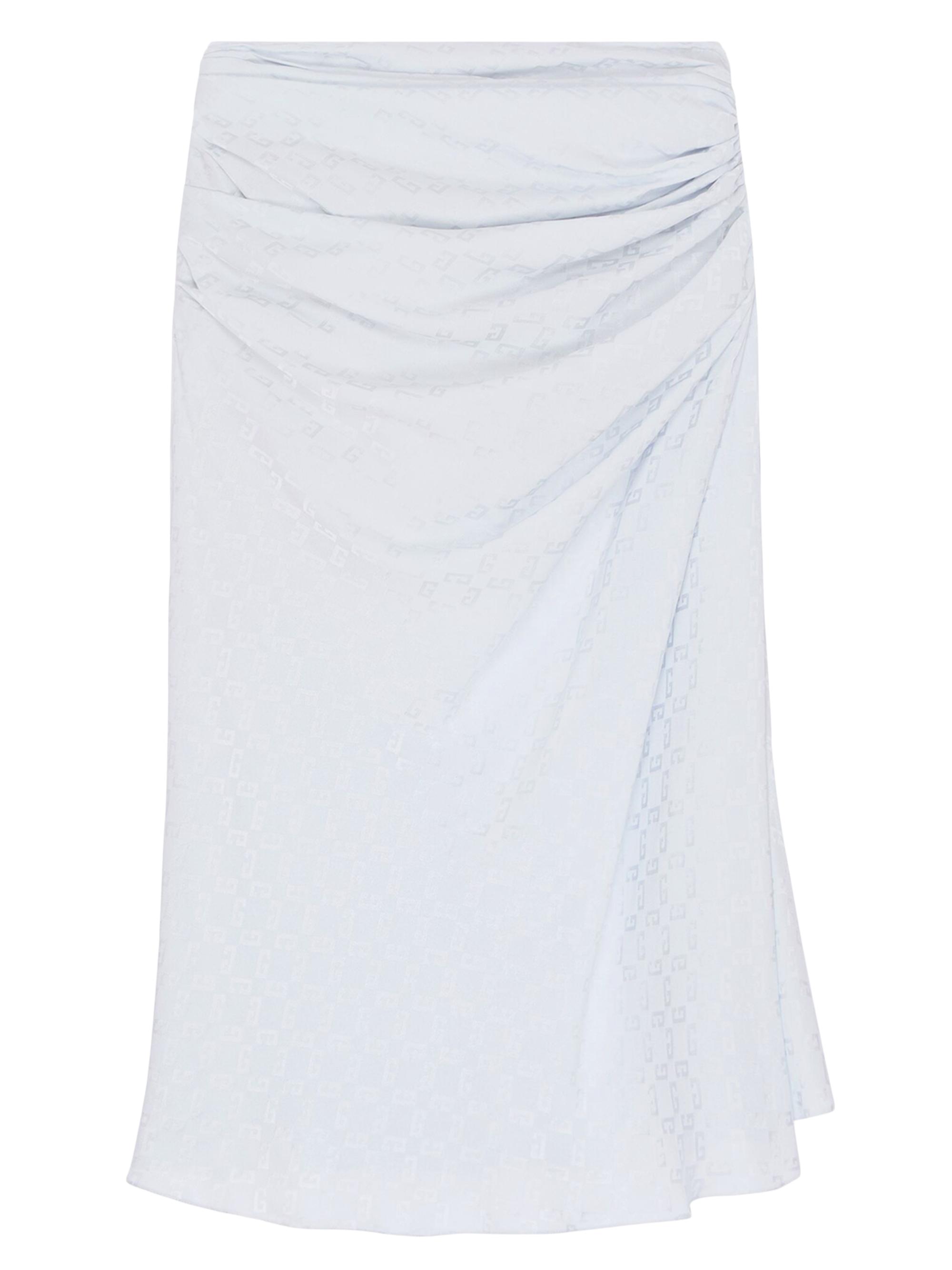 Givenchy Women's Draped Skirt in Monogram 72 Jacquard - Pale Blue