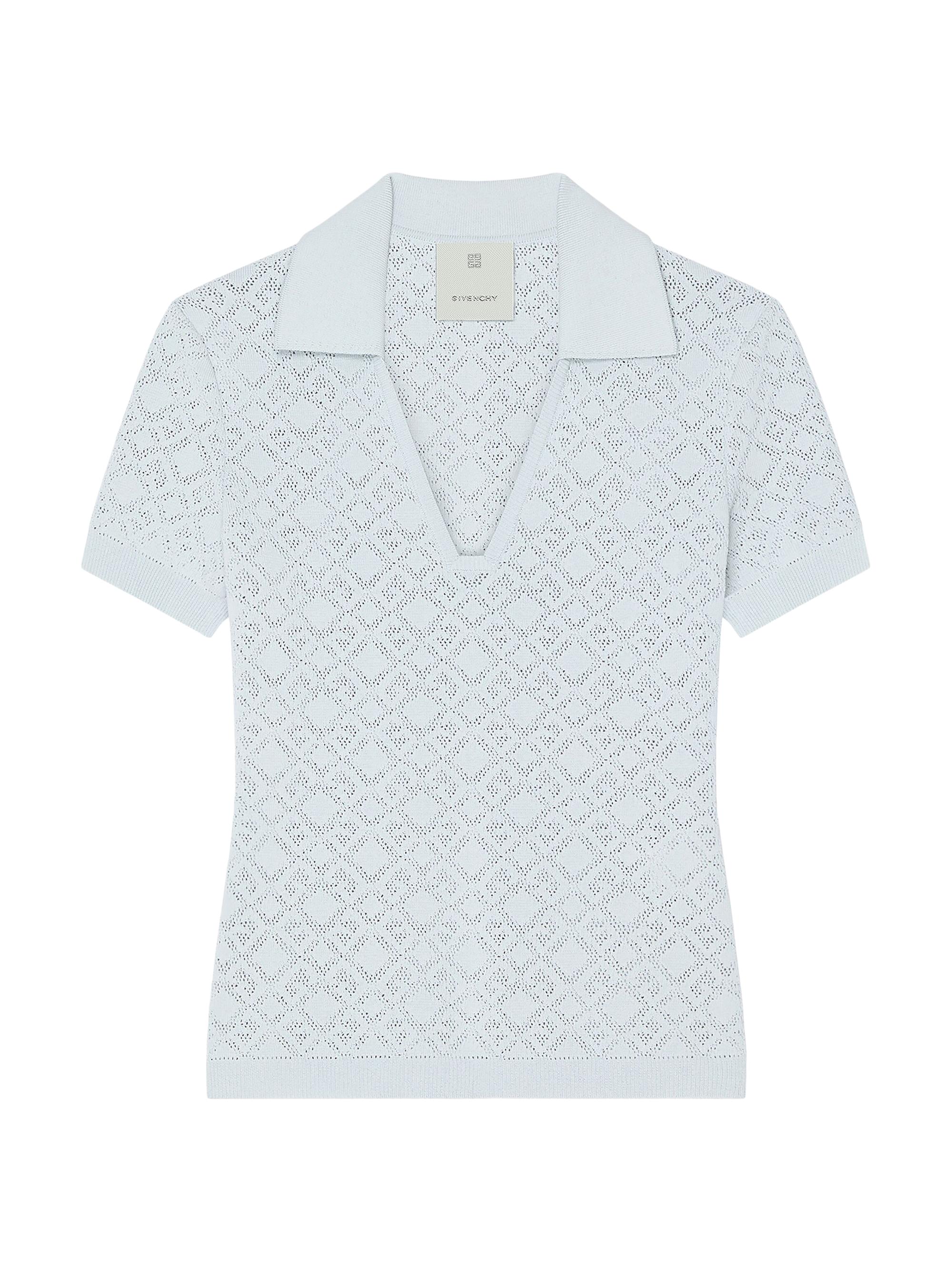 Givenchy Women's Slim Fit Polo in Monogram 72 Jacquard - Pale Blue