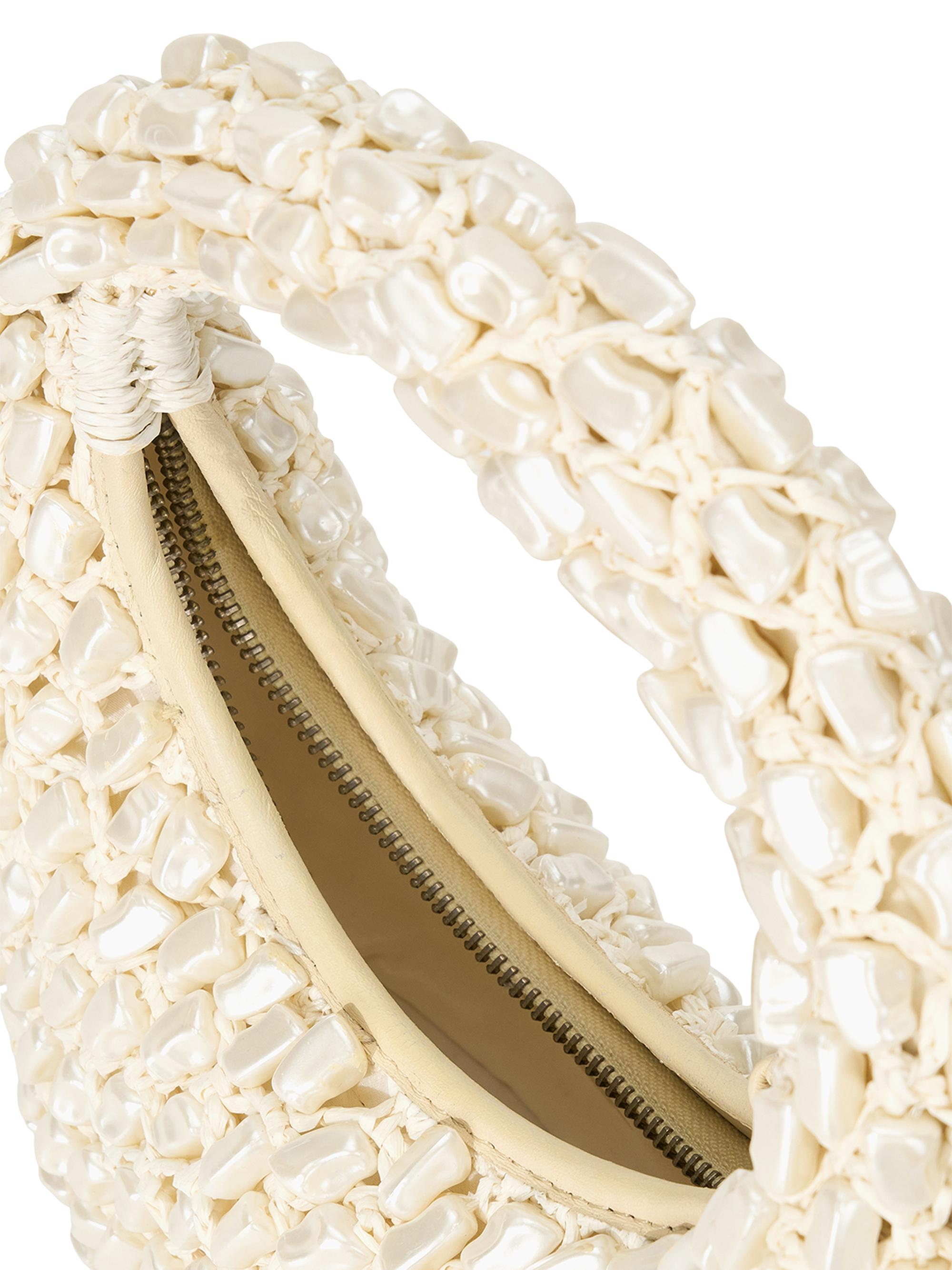 STAUD スタウド ファー ハンドバッグ ホワイト Staud Reef Shell Top Handle Bag | Saks Fifth Avenue