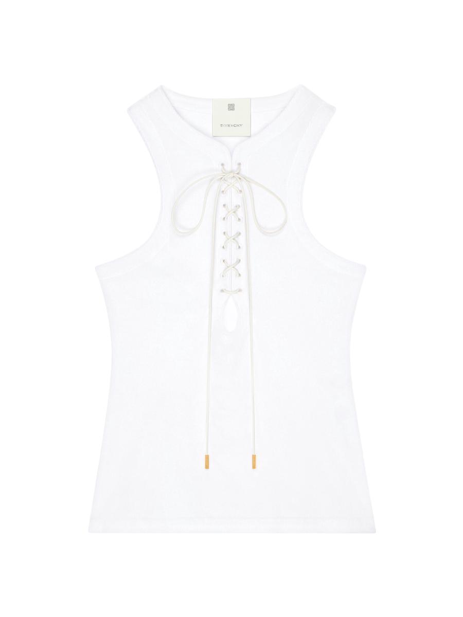 Tシャツ・カットソー GIVENCHY WHITE STRETCH COTTON TANK TOP Givenchy Slim Fit Tank Top in Cotton | Saks Fifth Avenue