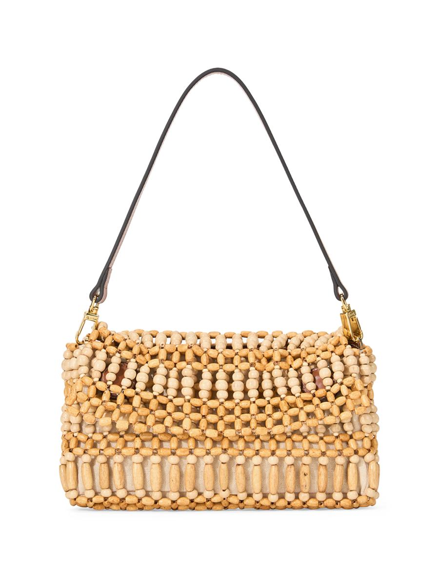 Staud Timmy Wood Beaded Convertible Shoulder Bag | Saks Fifth Avenue