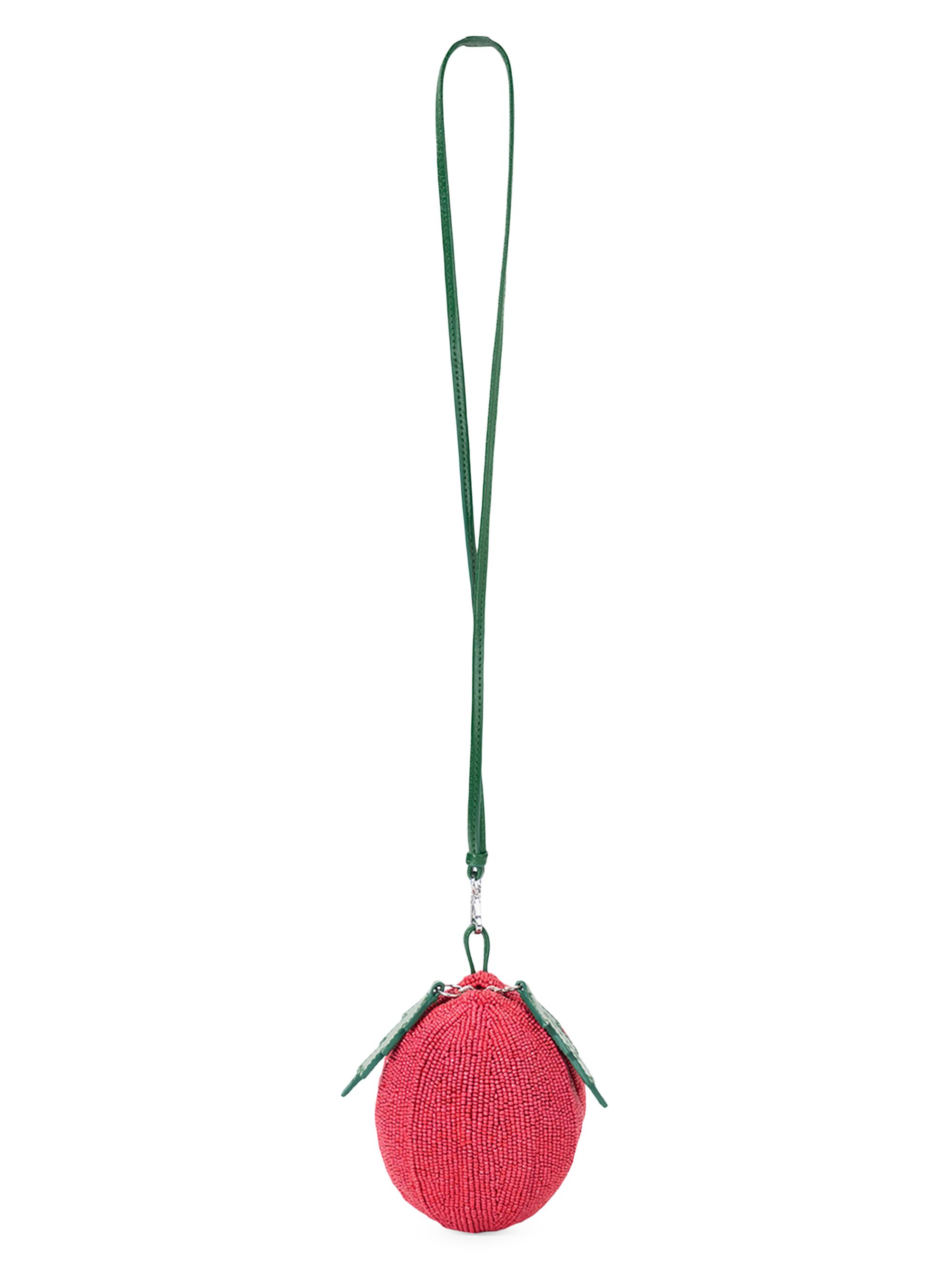 Staud Women's Campari Beaded Cherry Shoulder Bag - Tomato