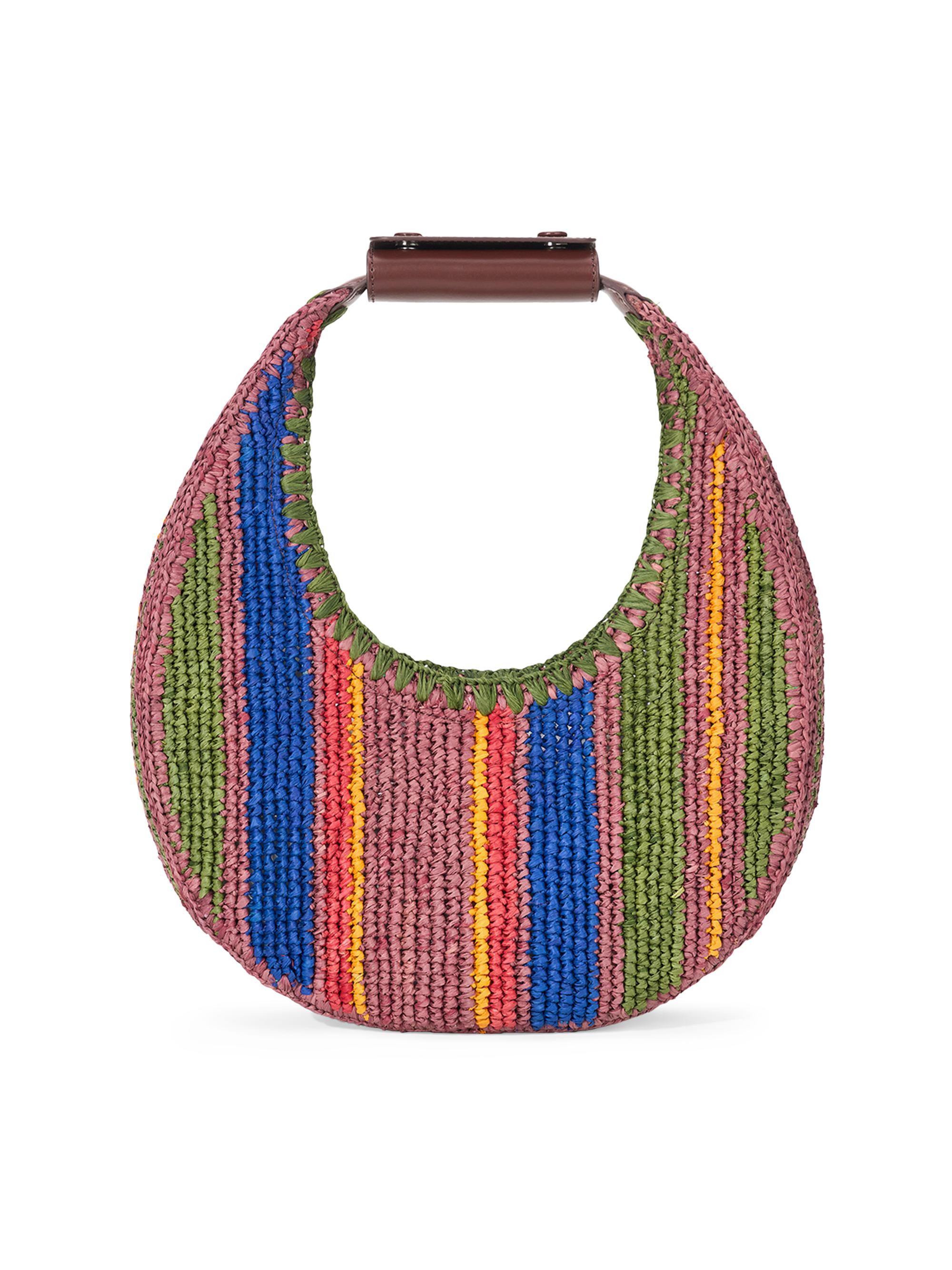 Staud Women's Moon Striped Raffia Shoulder Bag - Jungle Stripe Raffia