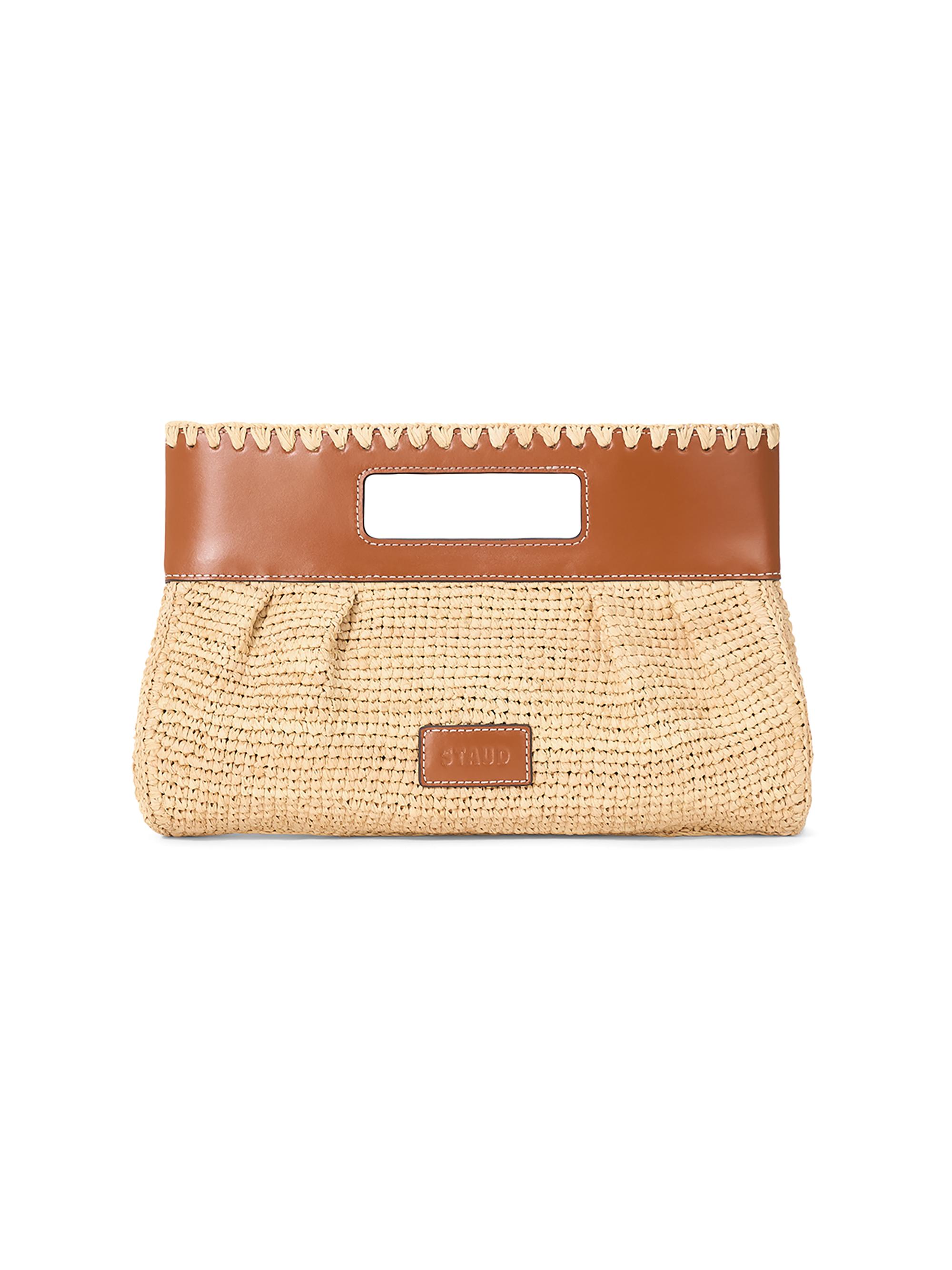 Staud Women's Lena Raffia Clutch - Natural And Tan