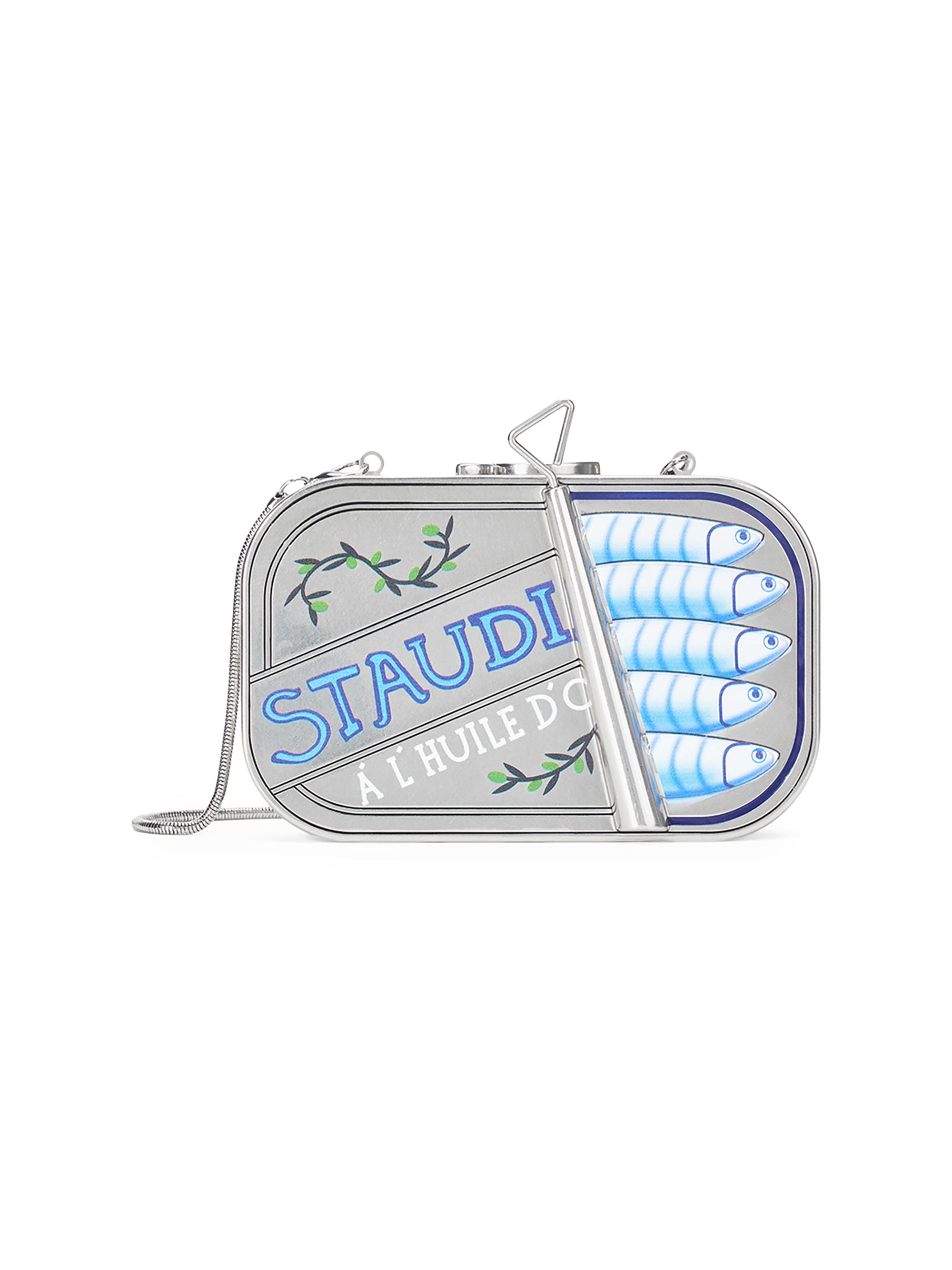 Staud Women's ines Graphic Tin Clutch - Silver Multi