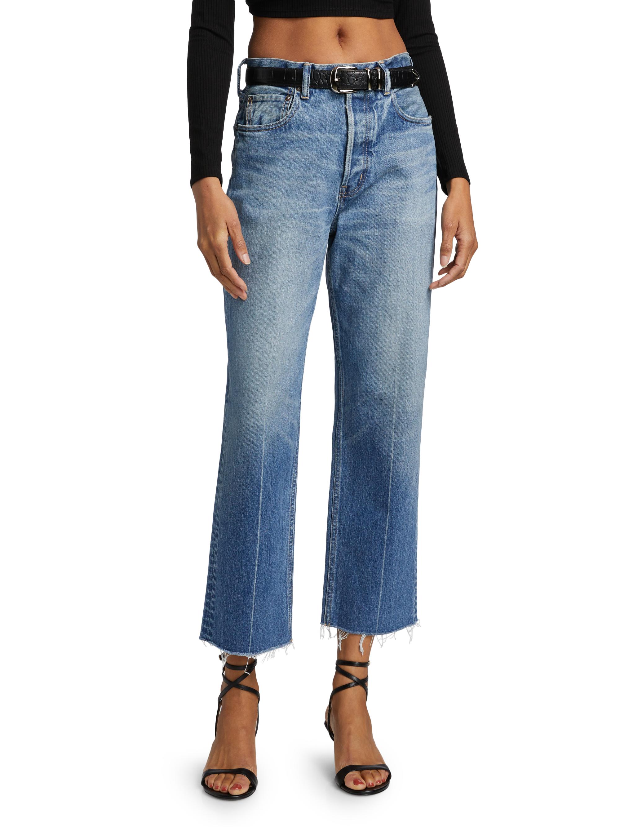 Moussy Vintage Farmington Wide Straight-Fit Crop Jeans | Saks