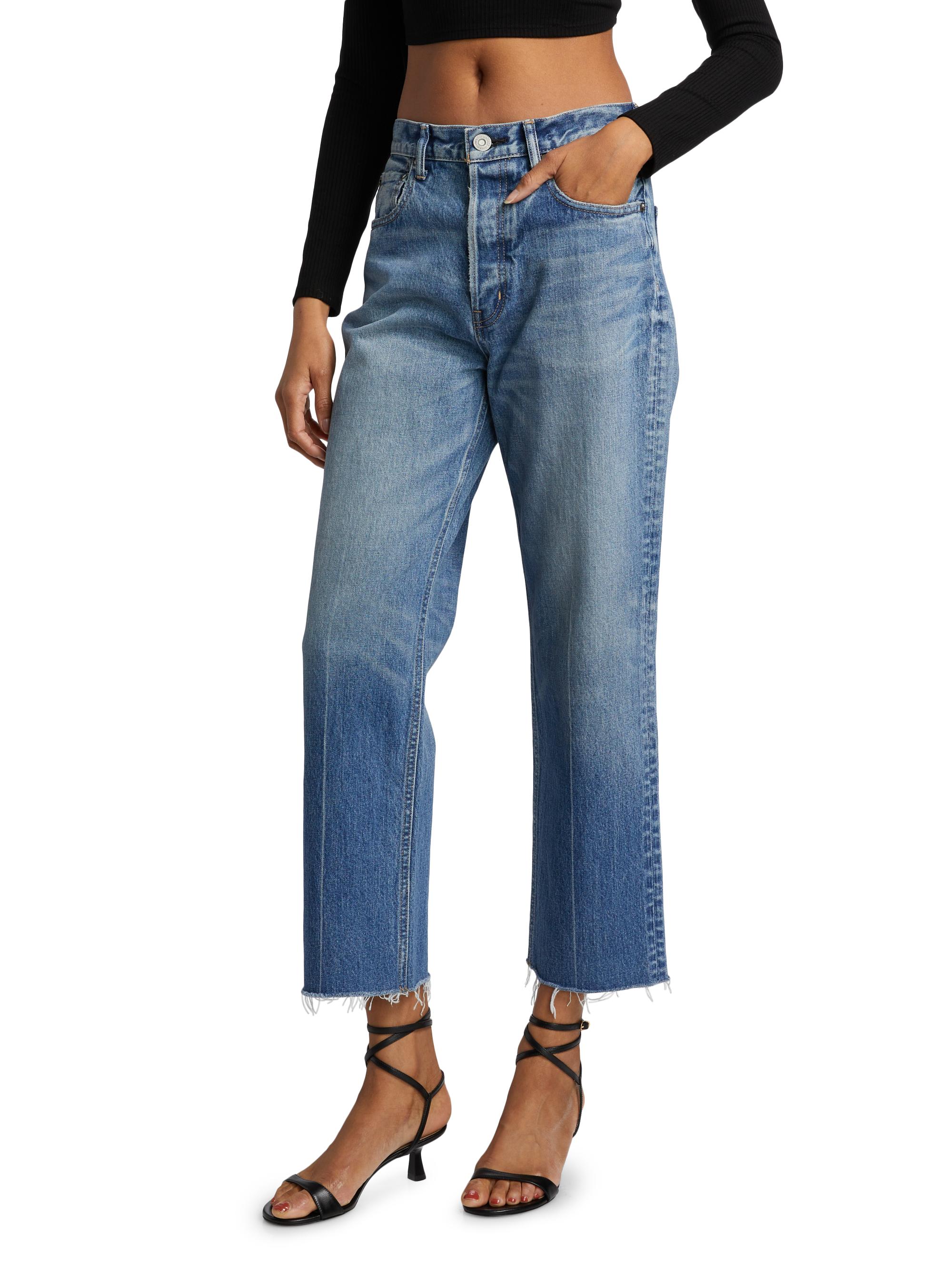 Moussy Vintage Farmington Wide Straight-Fit Crop Jeans Saks